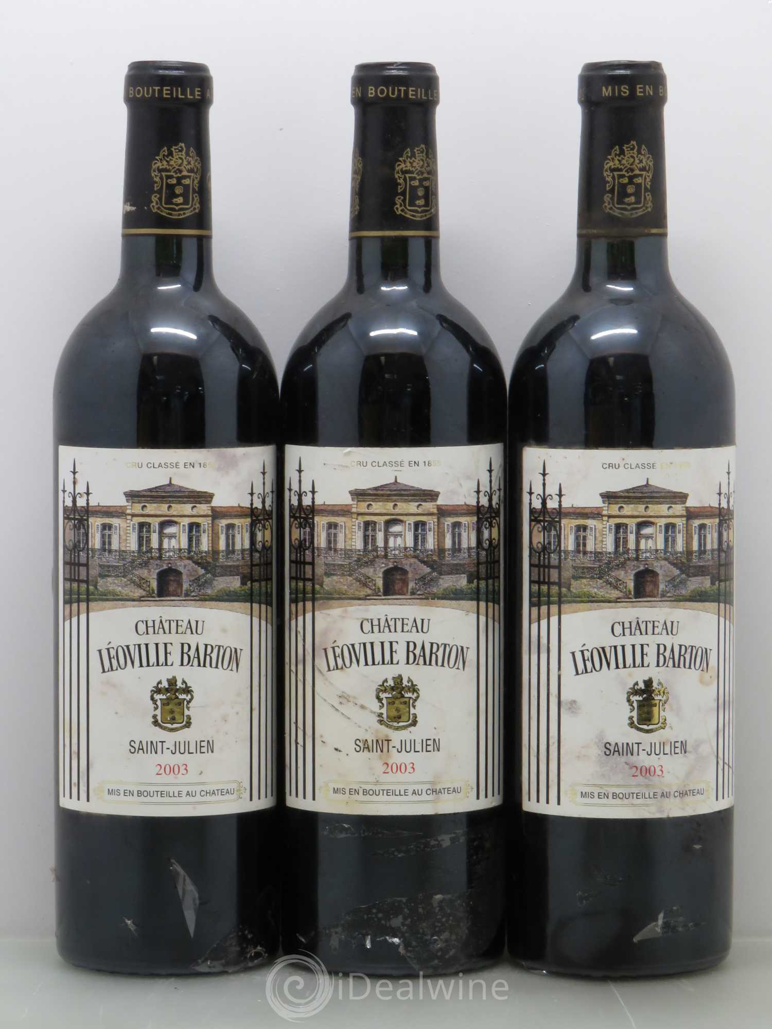 Château Léoville Barton 2ème Grand Cru Classé 2003 - Lot de 3 bouteilles - 0