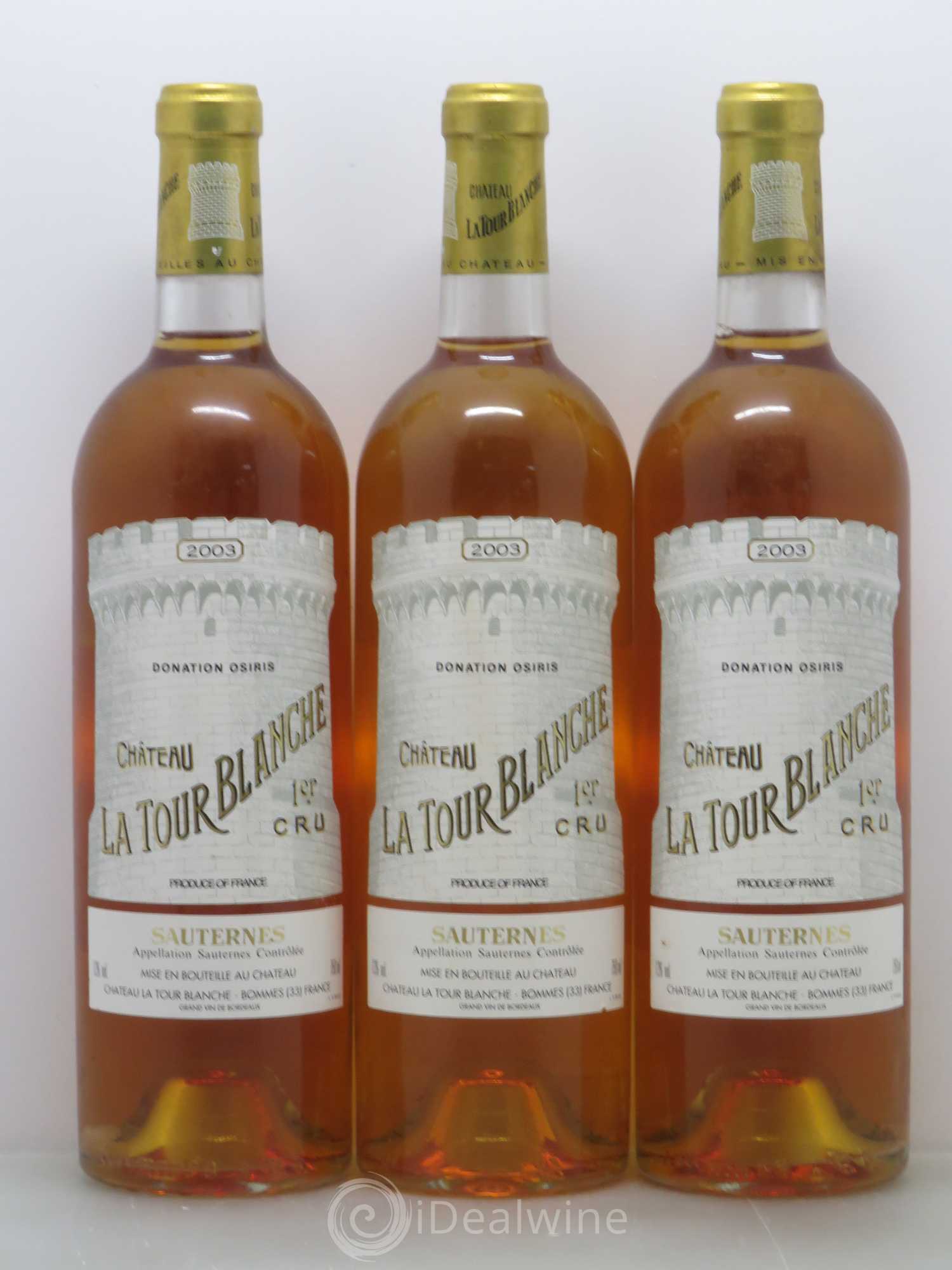 Château la Tour Blanche 1er Grand Cru Classé 2003 - Lotto di 3 bottiglie - 0