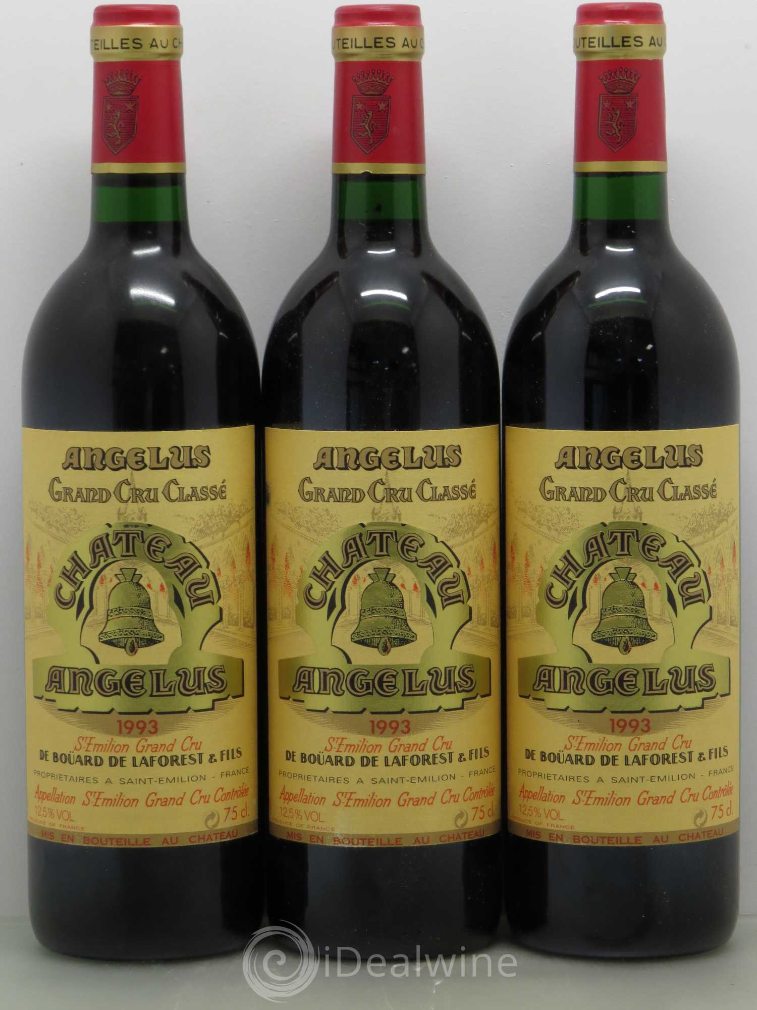 Château Angélus 1er Grand Cru Classé A 1993 - Lot de 3 bouteilles - 0