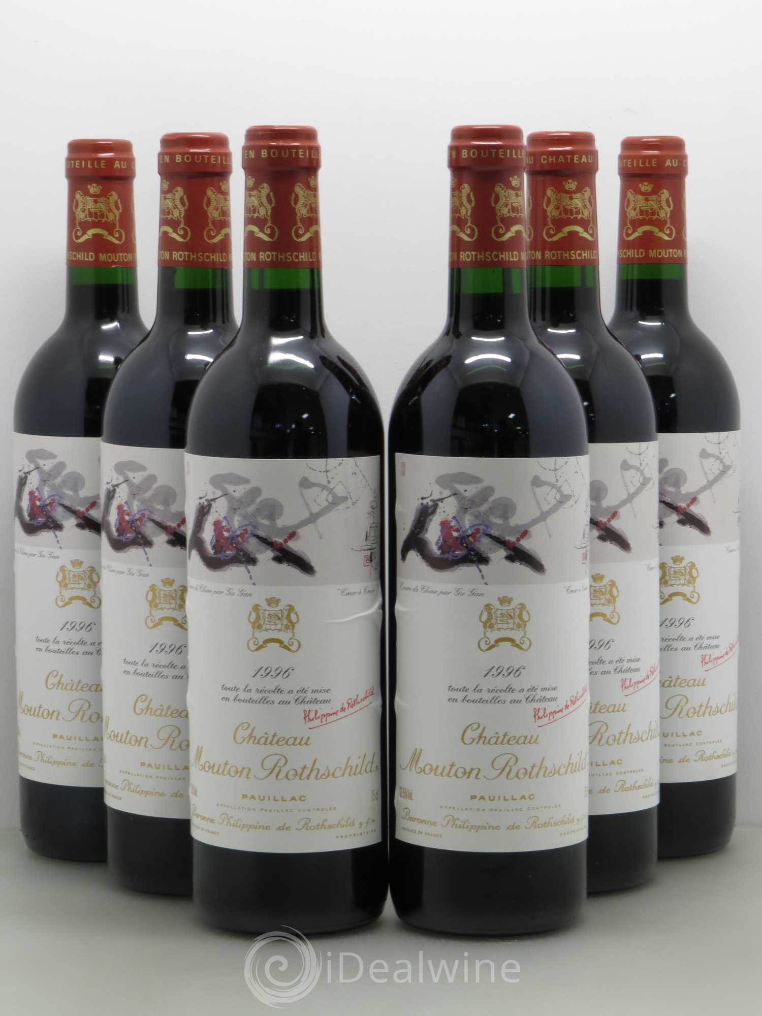 Château Mouton Rothschild 1er Grand Cru Classé 1996 - Lot de 6 bouteilles - 0