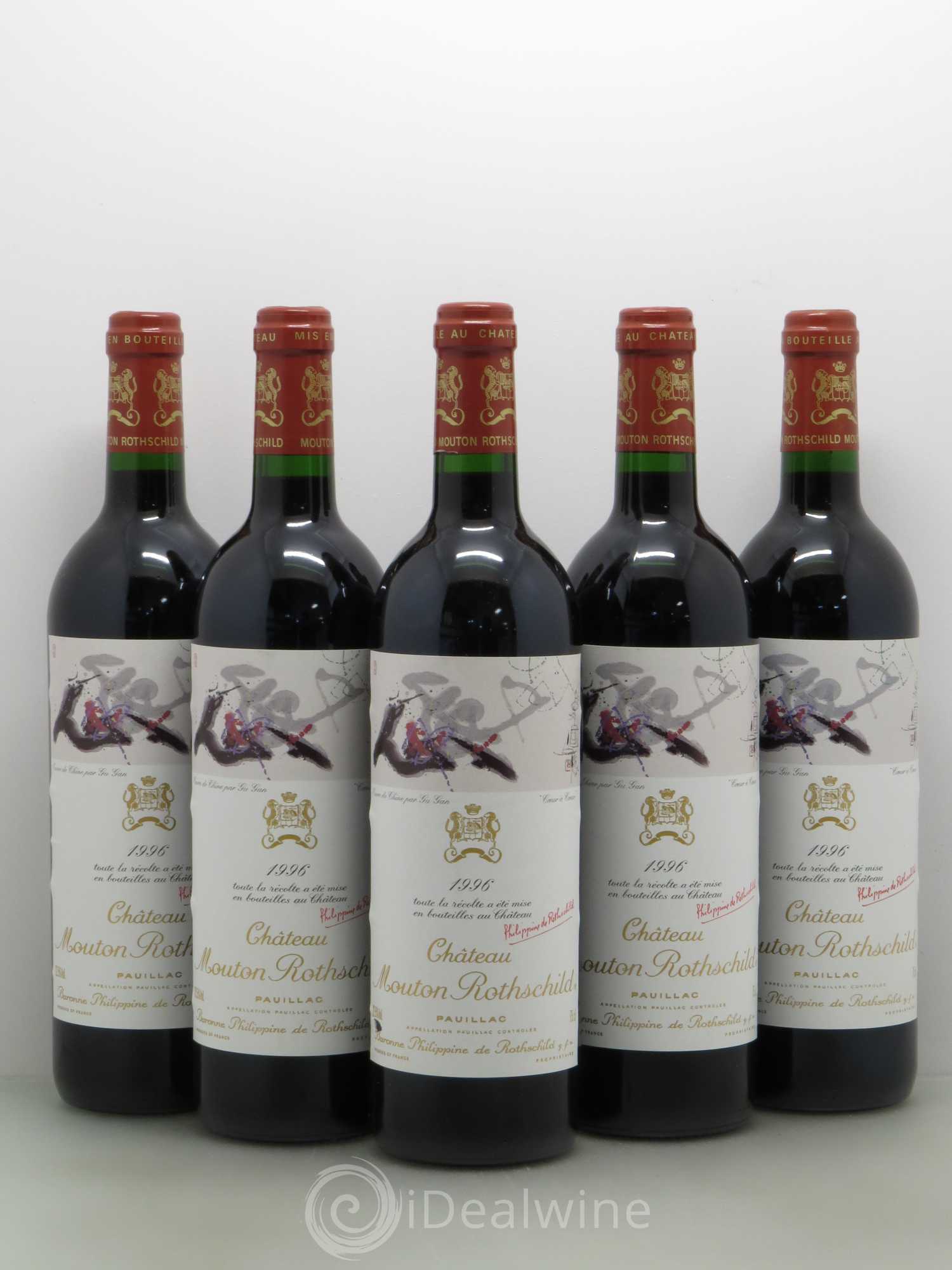 Château Mouton Rothschild 1er Grand Cru Classé 1996 - Lot de 5 bouteilles - 0