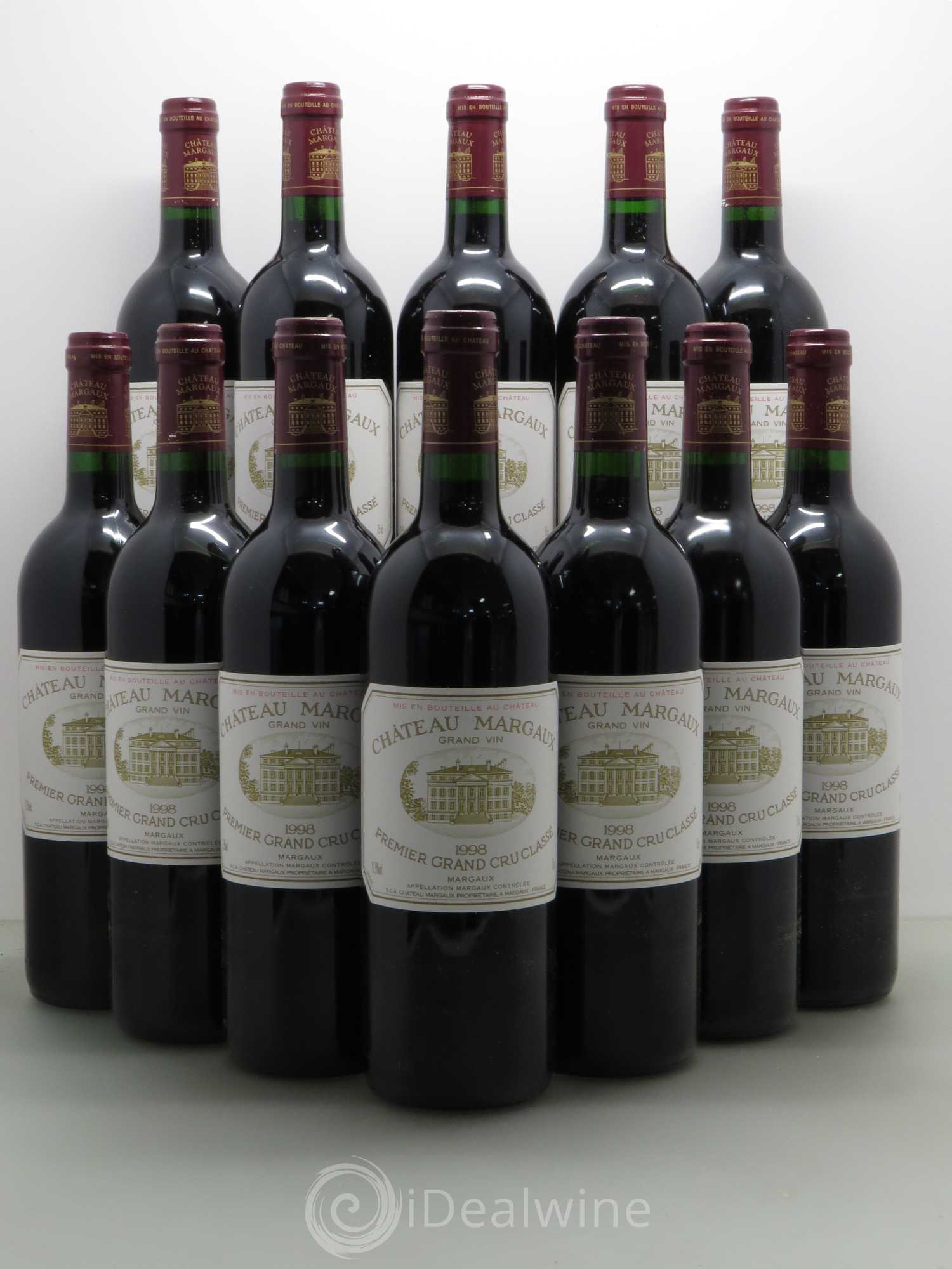 Château Margaux 1er Grand Cru Classé 1998 - Lot de 12 bouteilles - 0