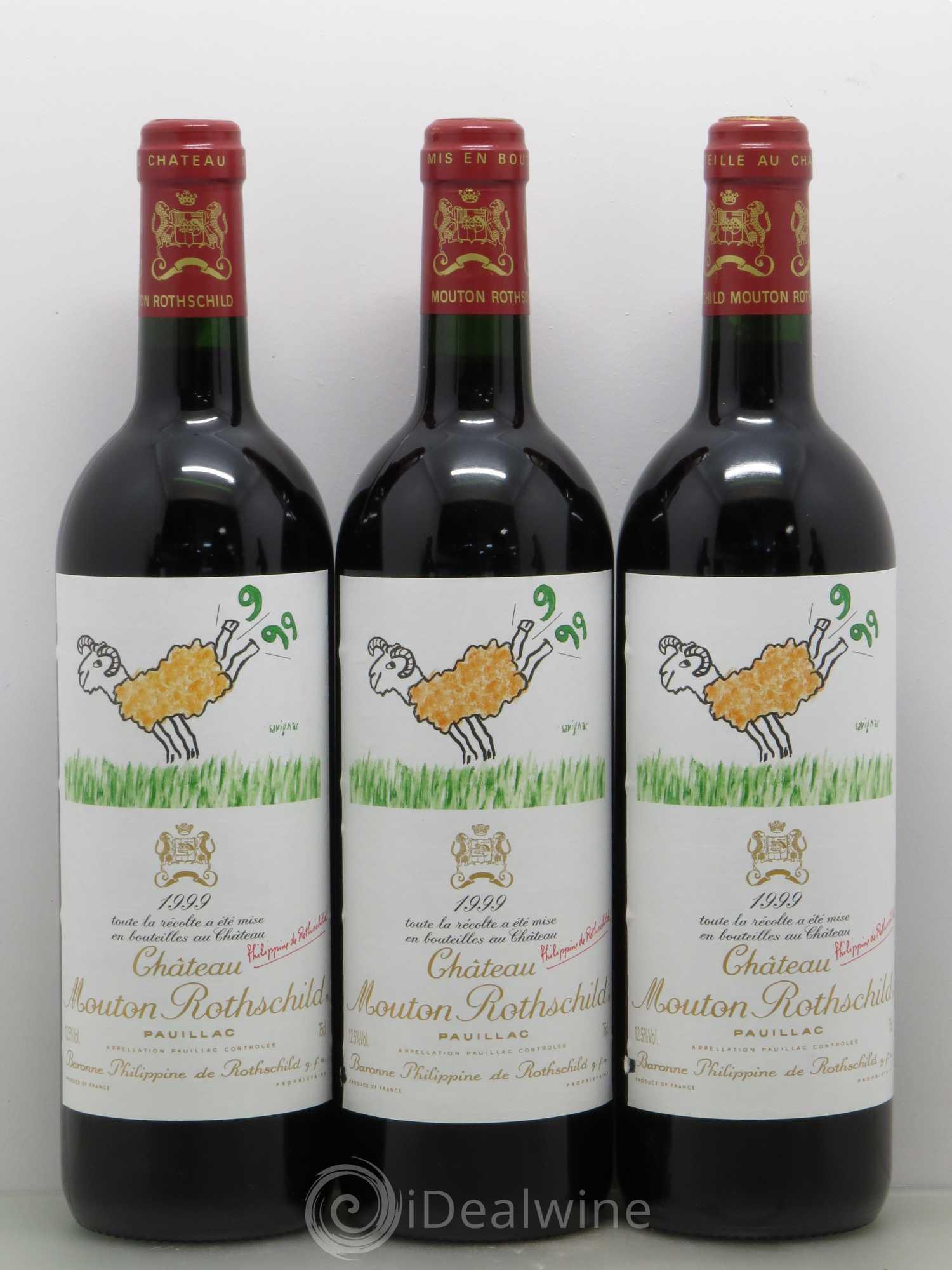 Château Mouton Rothschild 1er Grand Cru Classé 1999 - Lot de 5 bouteilles - 1