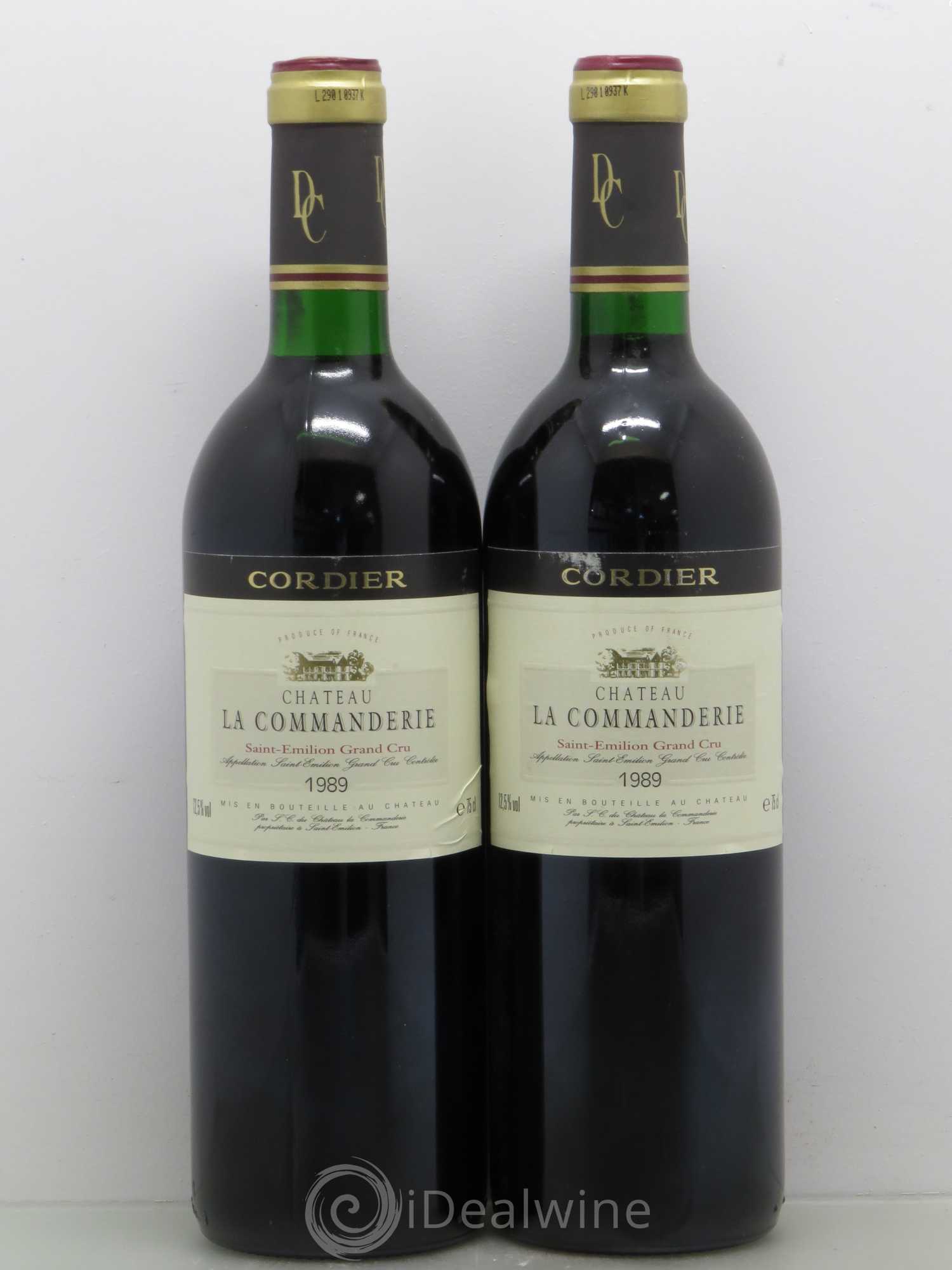 Château la Commanderie Grand Cru Classé 1989 - Lot de 2 bouteilles - 0