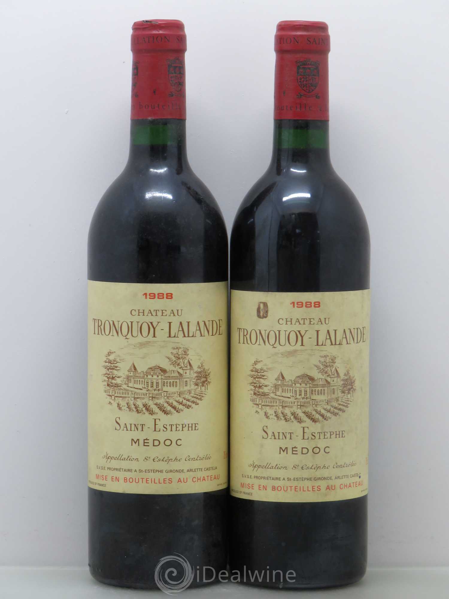 Château Tronquoy Lalande 1988 - Lot de 2 bouteilles - 0