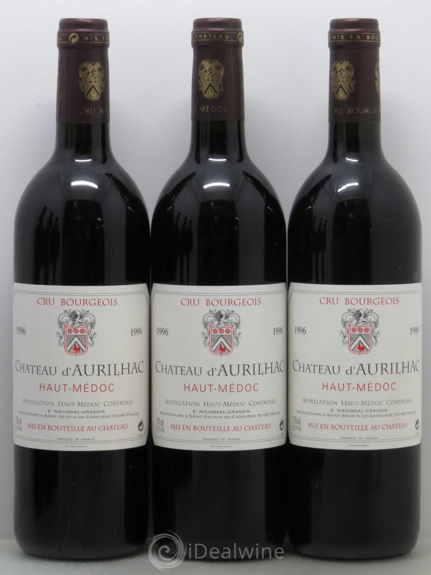 Château d' Aurilhac (sans prix de réserve) 1996 - Lot de 6 bouteilles - 1