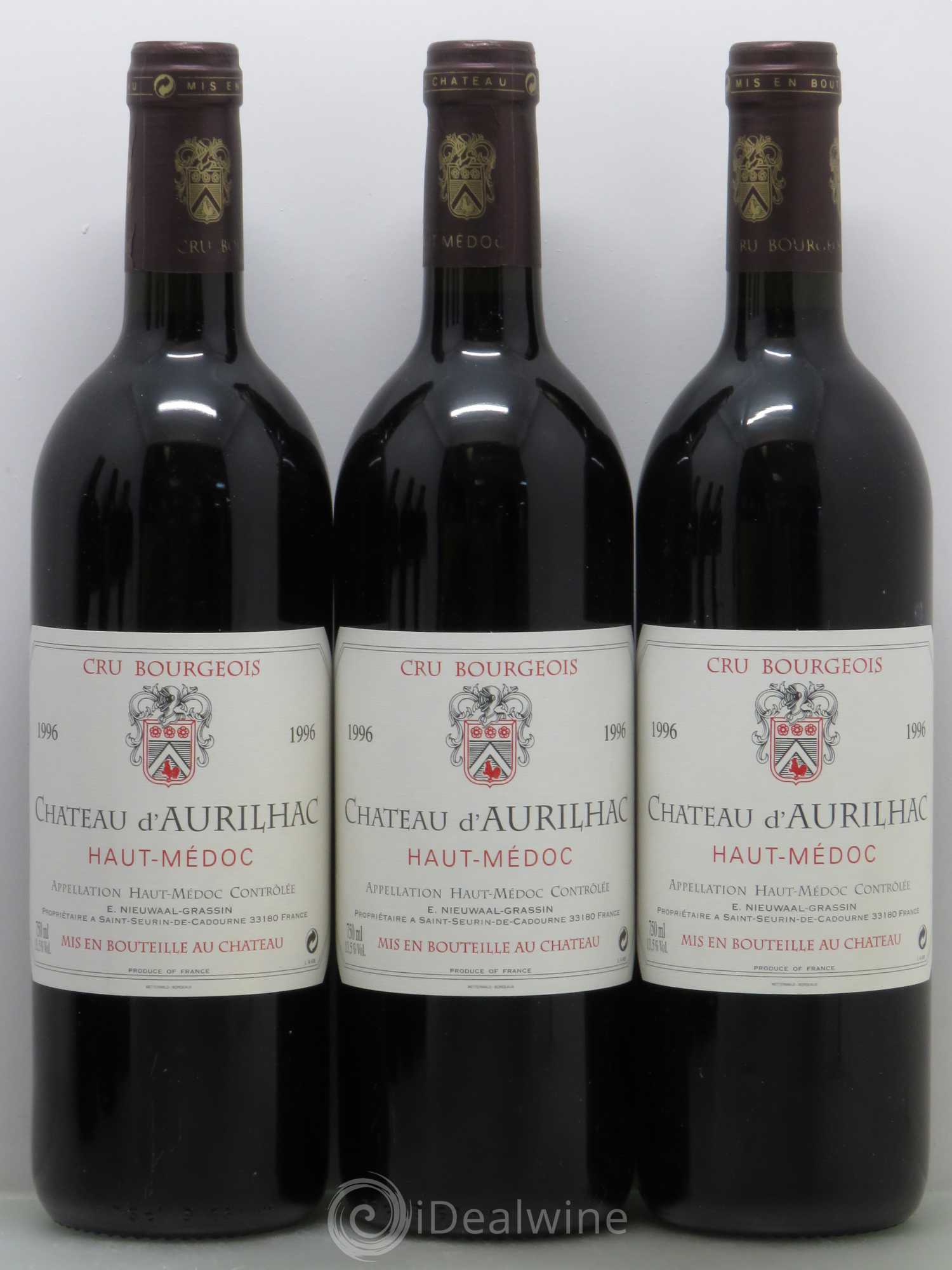 Château d' Aurilhac (sans prix de réserve) 1996 - Lot de 6 bouteilles - 2