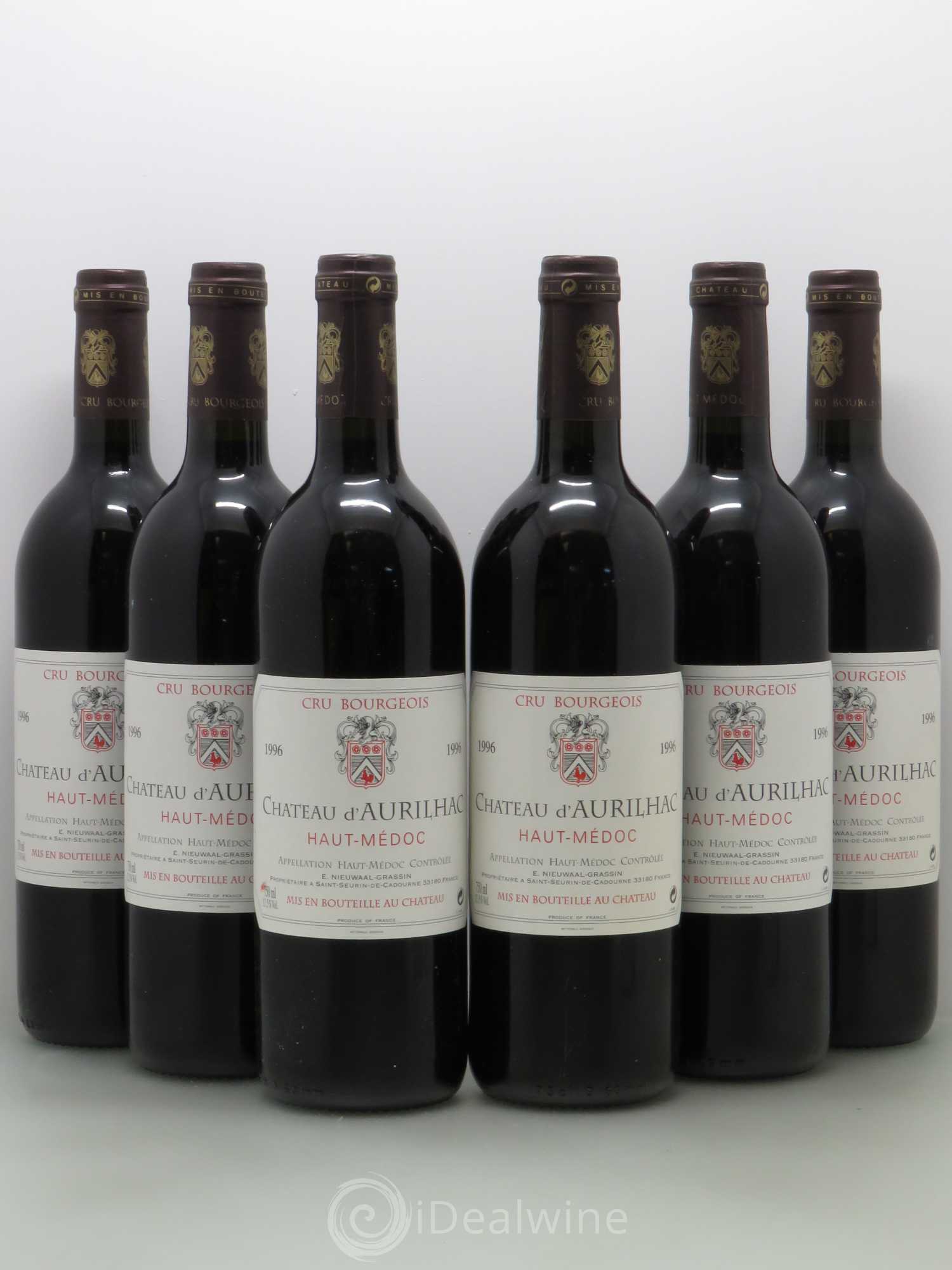 Château d' Aurilhac (sans prix de réserve) 1996 - Lot de 6 bouteilles - 0