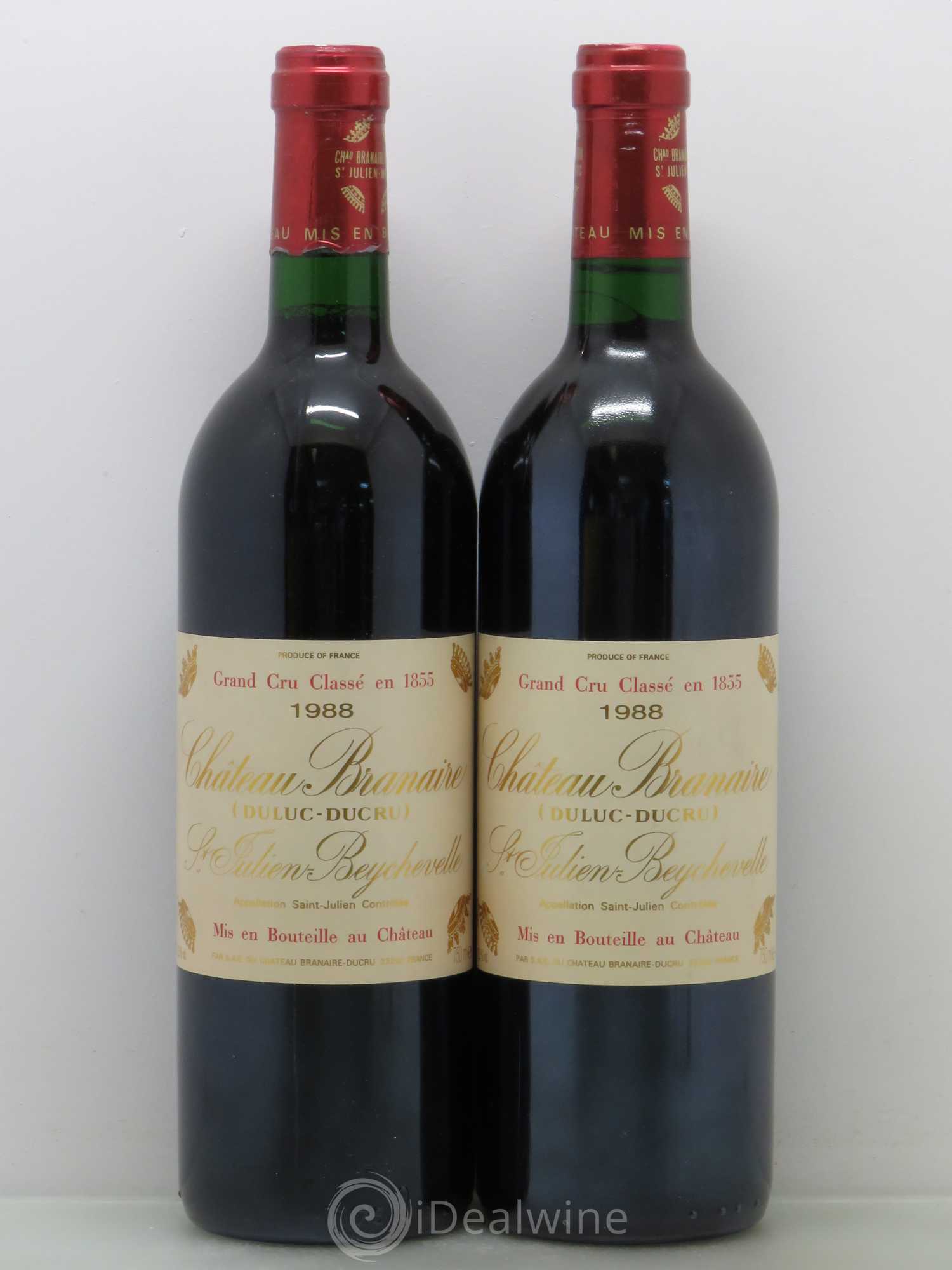 Château Branaire Ducru 4ème Grand Cru Classé 1988 - Lot de 2 bouteilles - 0