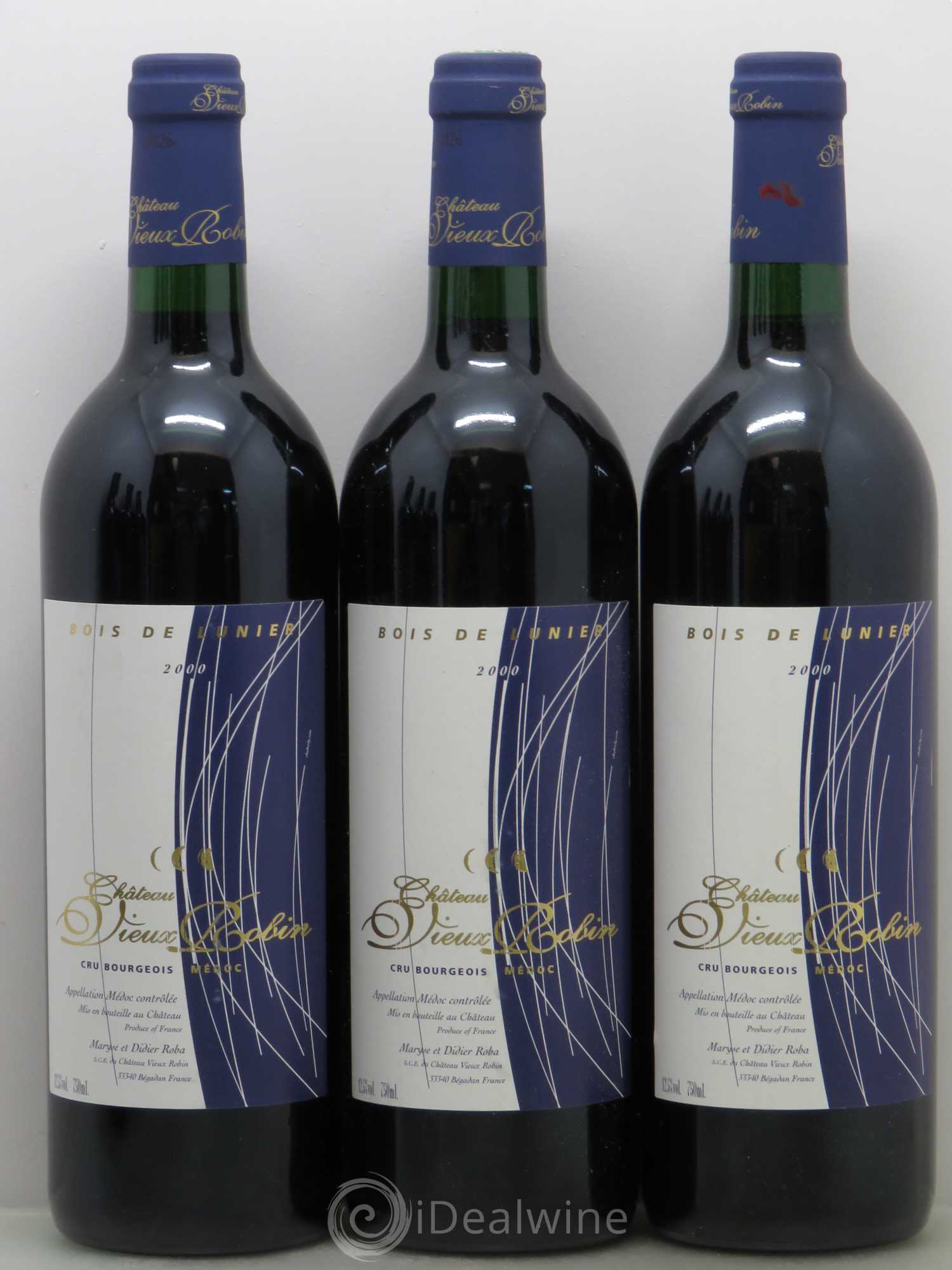 Bordeaux Château Vieux Robin - bois de Lunier (sans prix de réserve) 2000 - Lot de 6 bouteilles - 1