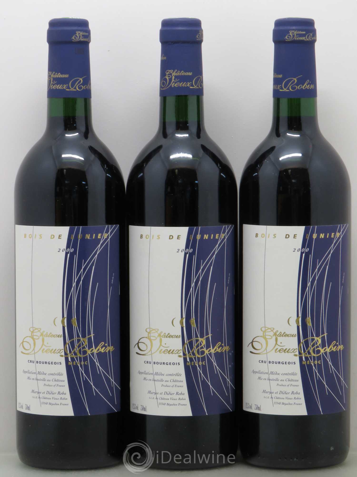 Bordeaux Château Vieux Robin - bois de Lunier 2000 - Posten von 3 Flaschen - 0