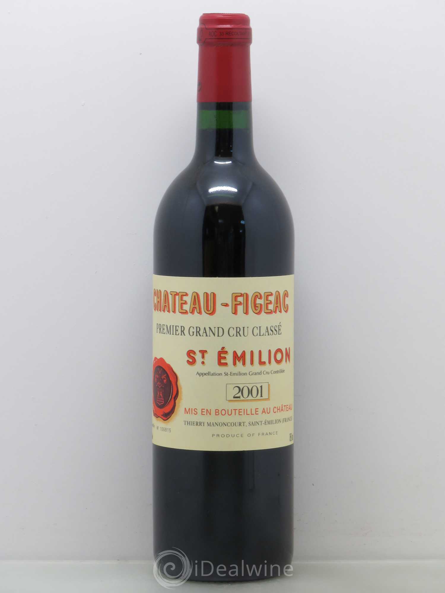 Château Figeac 1er Grand Cru Classé A 2001 - Lot de 1 bouteille - 0