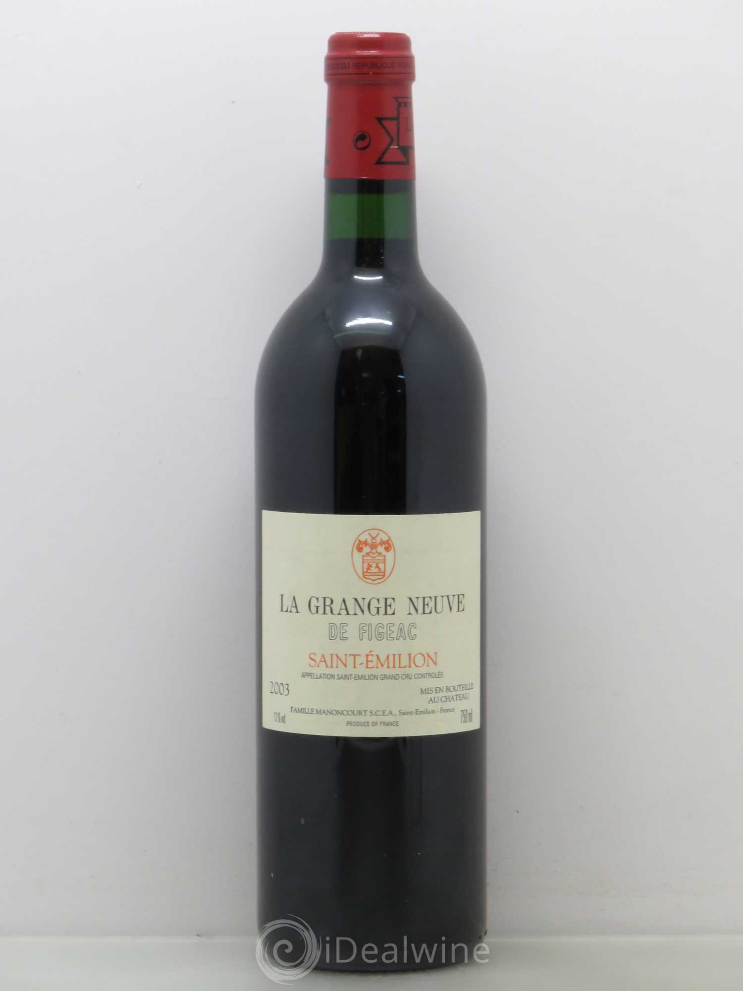 Château La Grange Neuve de Figeac 2003 - Lot de 1 bouteille - 0