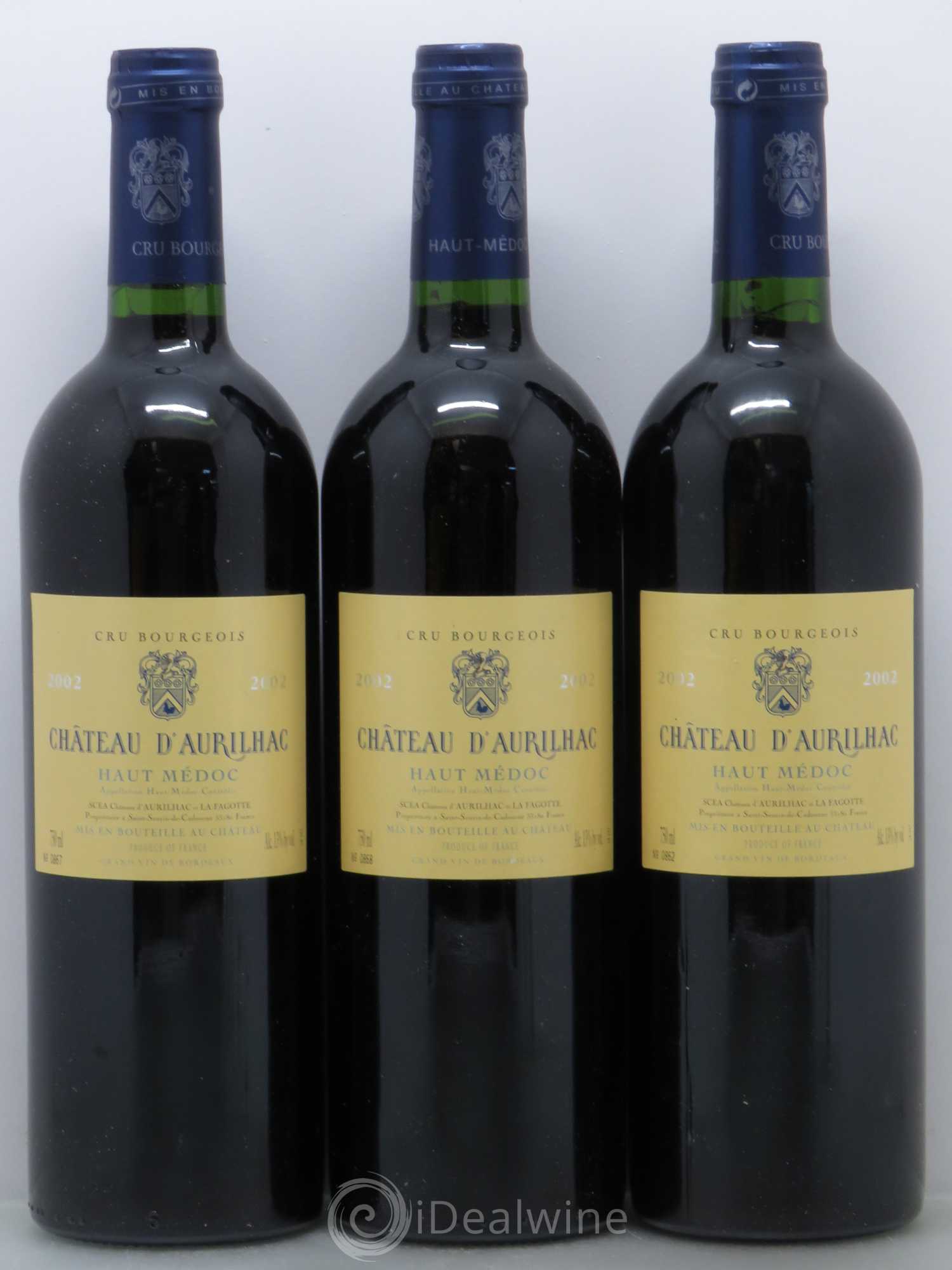 Château d' Aurilhac 2002 - Lot de 3 bouteilles - 0