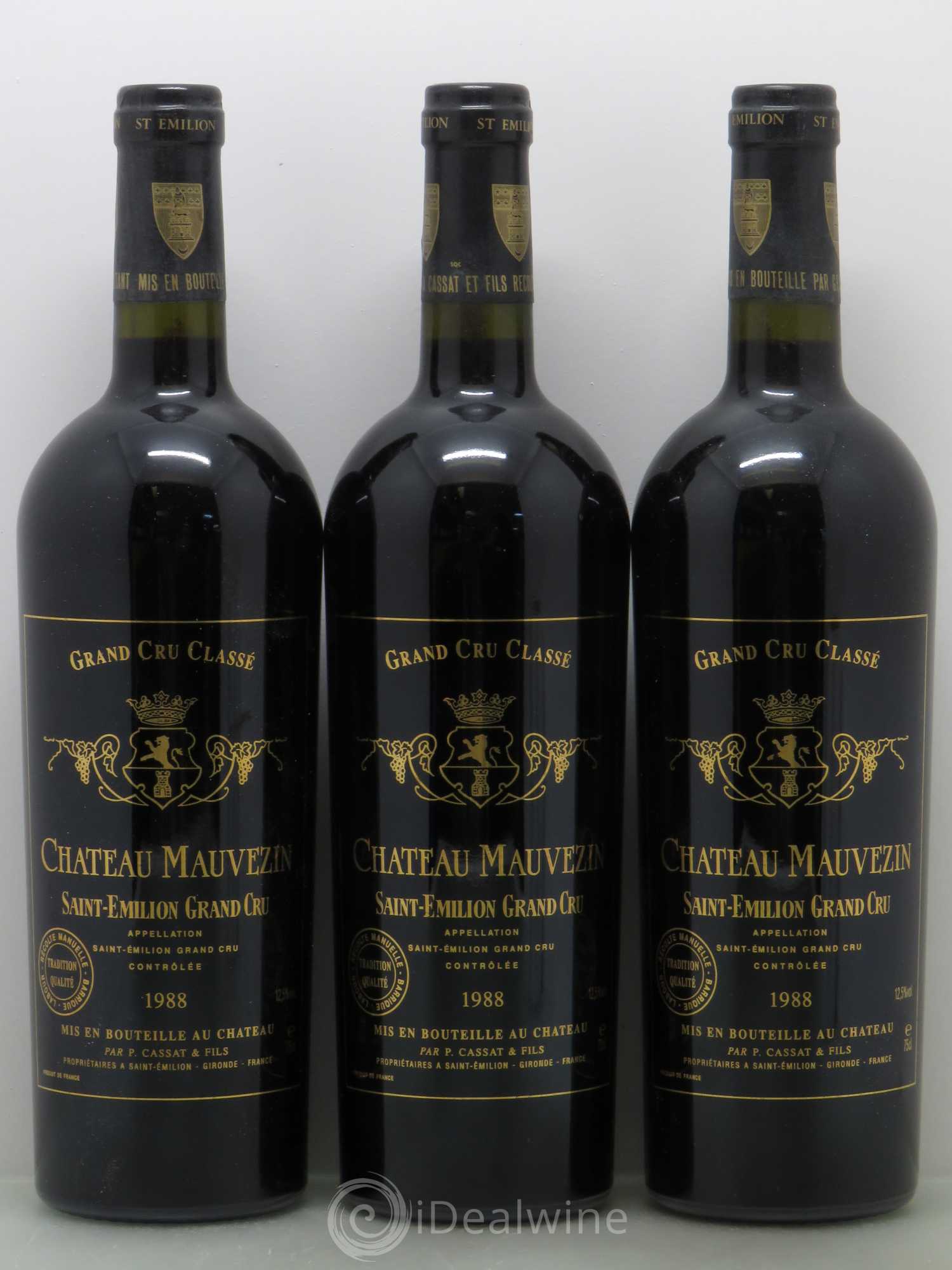 Château Mauvezin 1988 - Lot de 3 bouteilles - 0