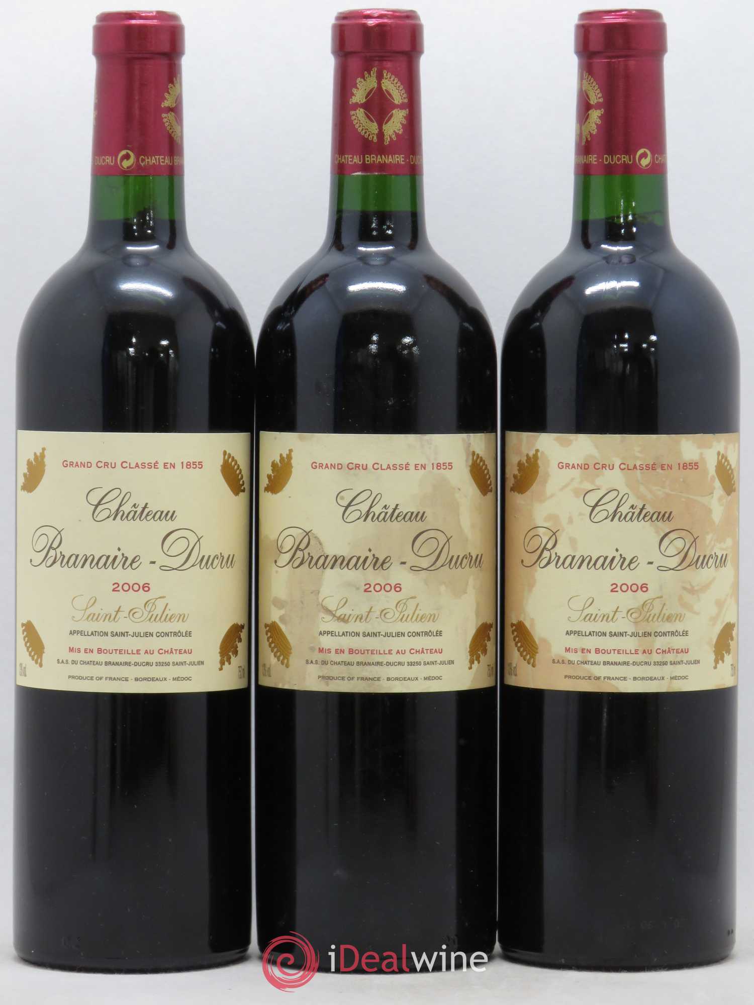 Château Branaire Ducru 4ème Grand Cru Classé 2006 - Lot de 3 bouteilles - 0