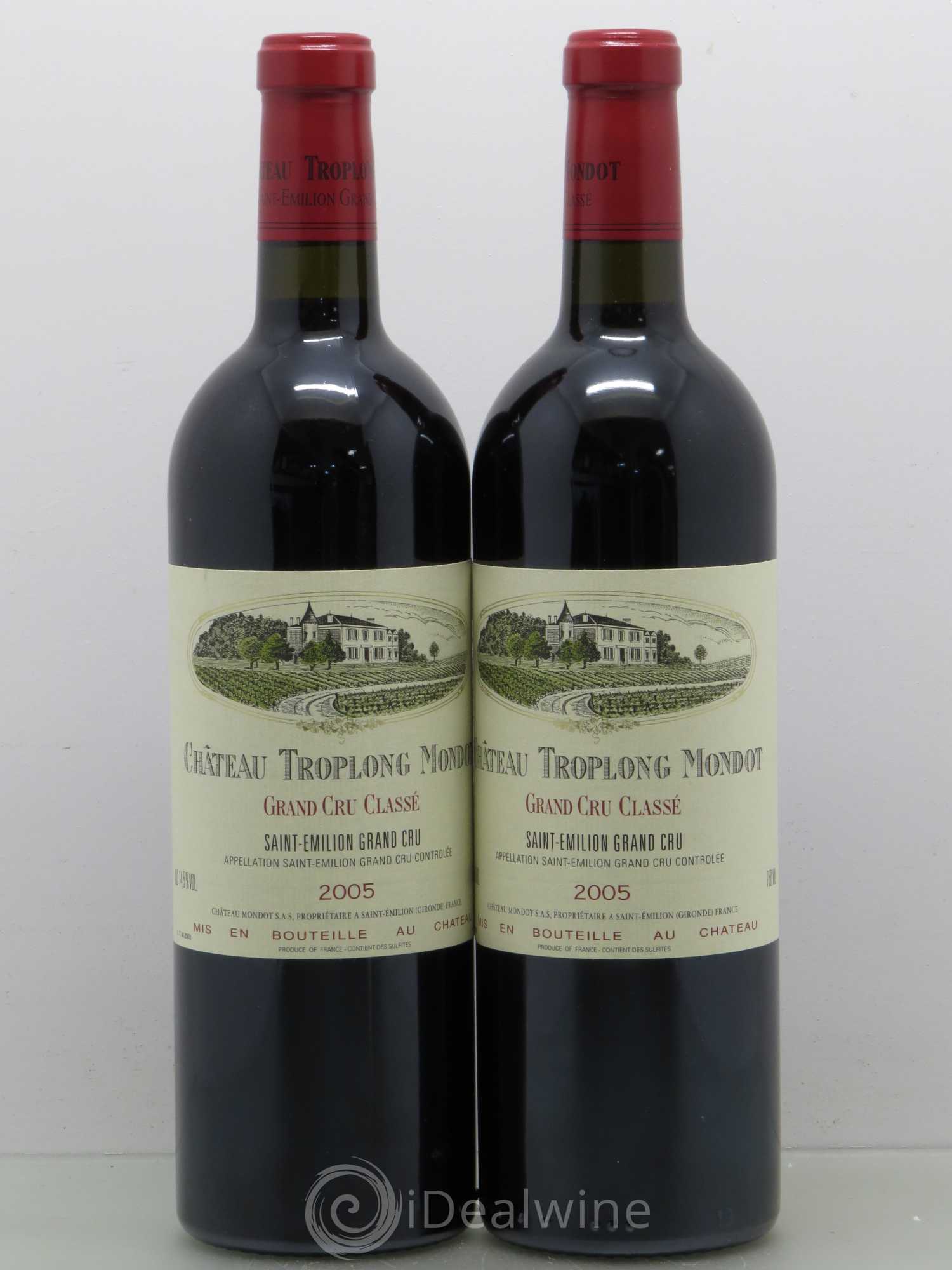 Château Troplong Mondot 1er Grand Cru Classé B 2005 - Lot de 2 bouteilles - 0