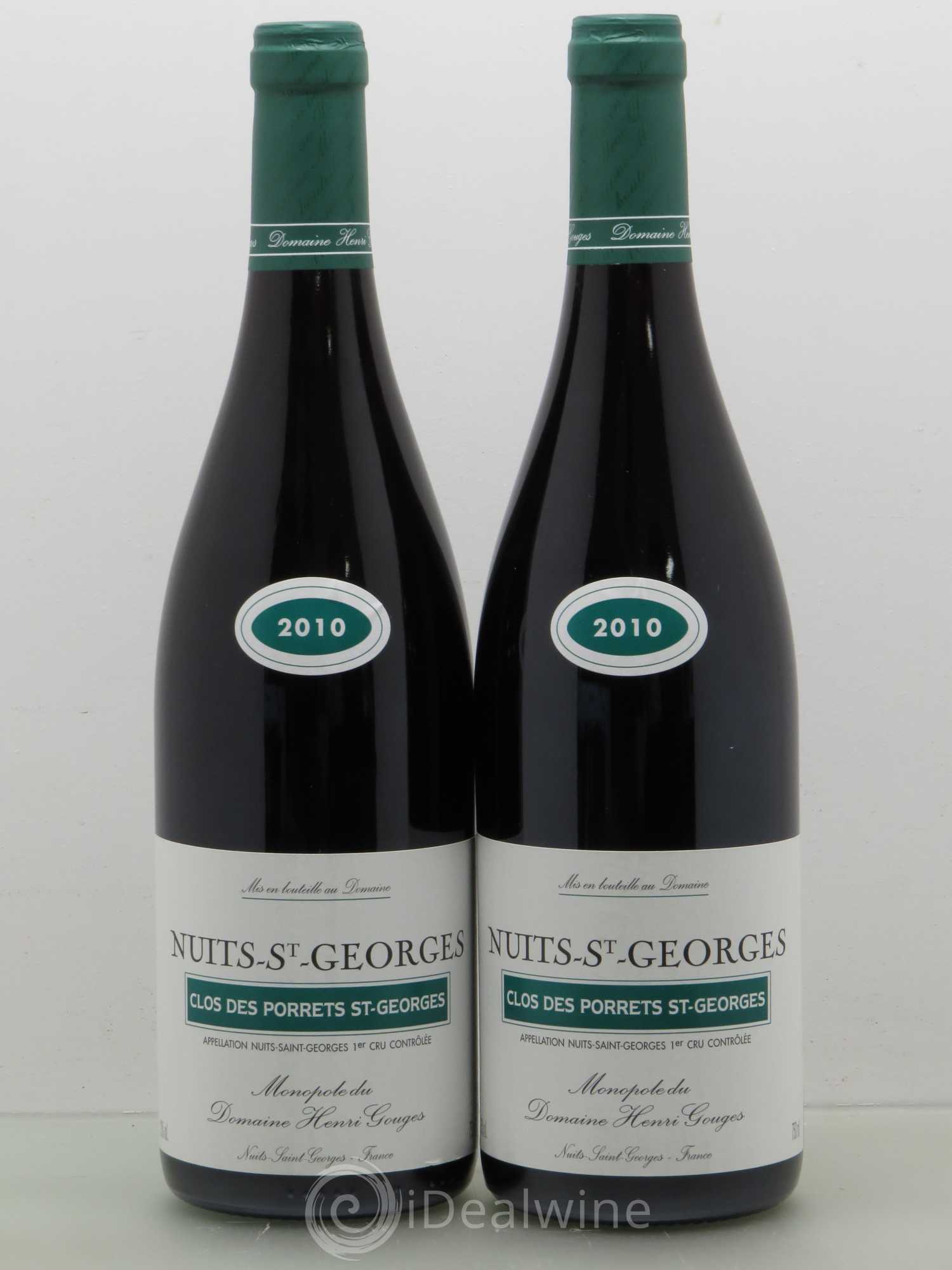 Nuits-Saint-Georges 1er Cru Clos des Porrets St Georges Henri Gouges 2010 - Lot de 2 bouteilles - 0