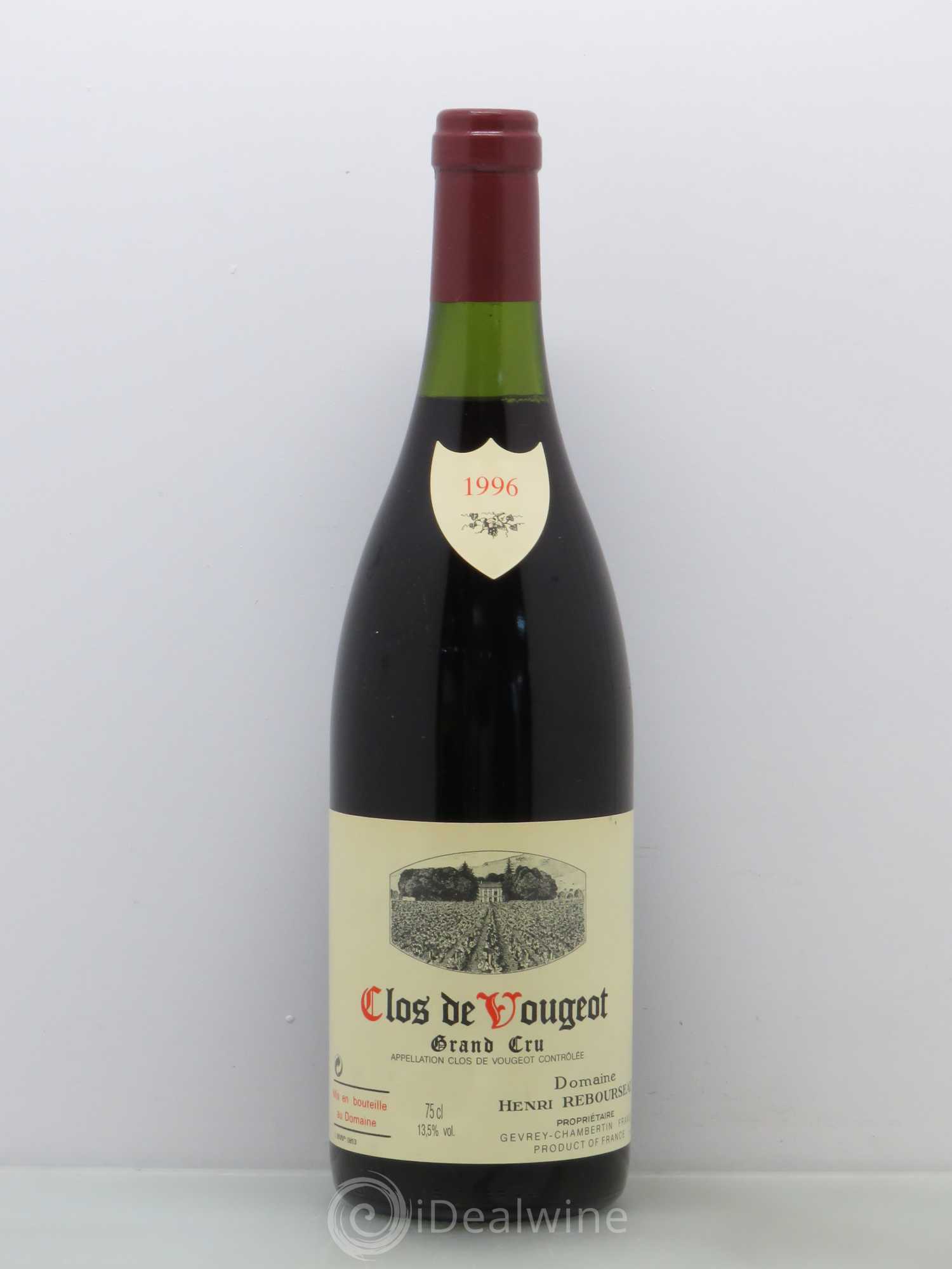Clos de Vougeot Grand Cru Henri Rebourseau (Domaine) 1996 - Lot de 1 bouteille - 0