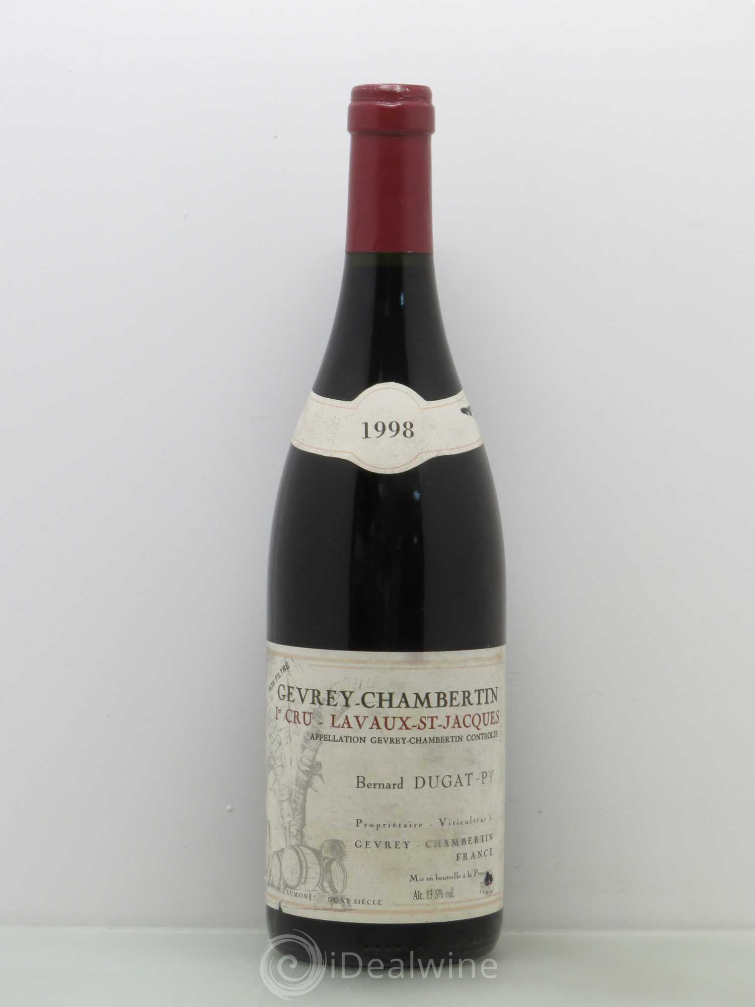 Gevrey-Chambertin 1er Cru Lavaux Saint Jacques Dugat-Py 1998 - Lot de 1 bouteille - 0
