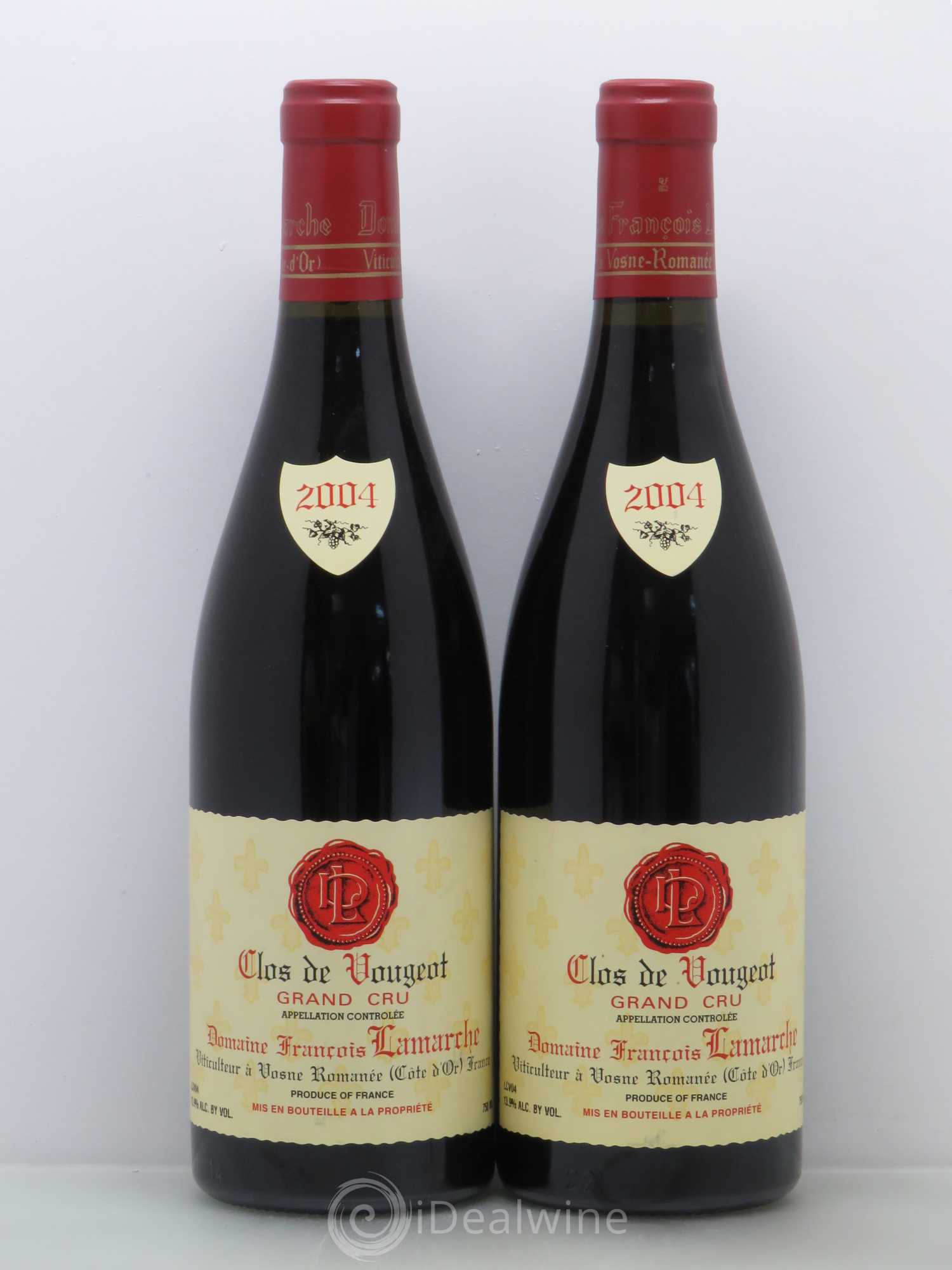 Clos de Vougeot Grand Cru Lamarche (Domaine) 2004 - Lot de 2 bouteilles - 0