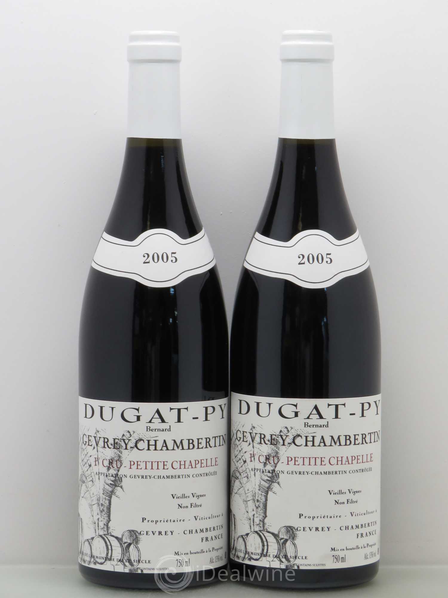 Gevrey-Chambertin 1er Cru Petite Chapelle Vieilles Vignes Dugat-Py Vieilles Vignes 2005 - Lot de 2 bouteilles - 0