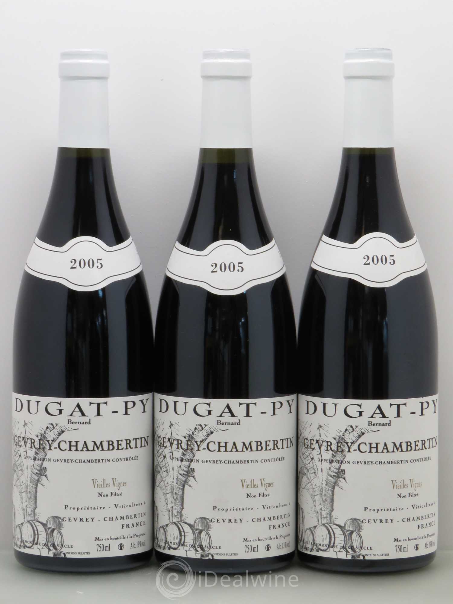 Gevrey-Chambertin Vieilles Vignes Dugat-Py 2005 - Lot de 3 bouteilles - 0