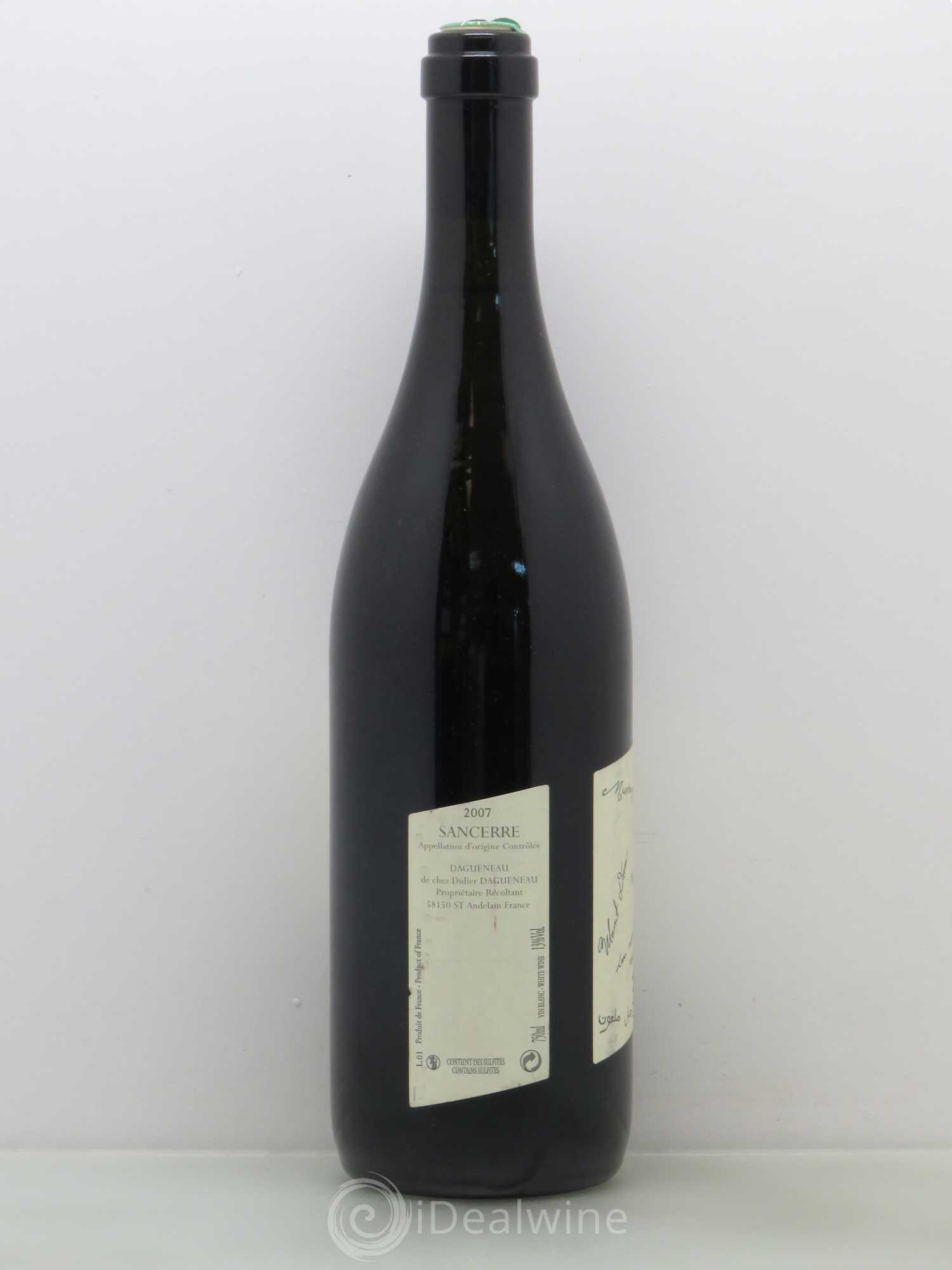 Sancerre Le Mont Damné Chavignol Dagueneau (Domaine Didier - Louis-Benjamin) 2007 - Lot de 1 bouteille - 1