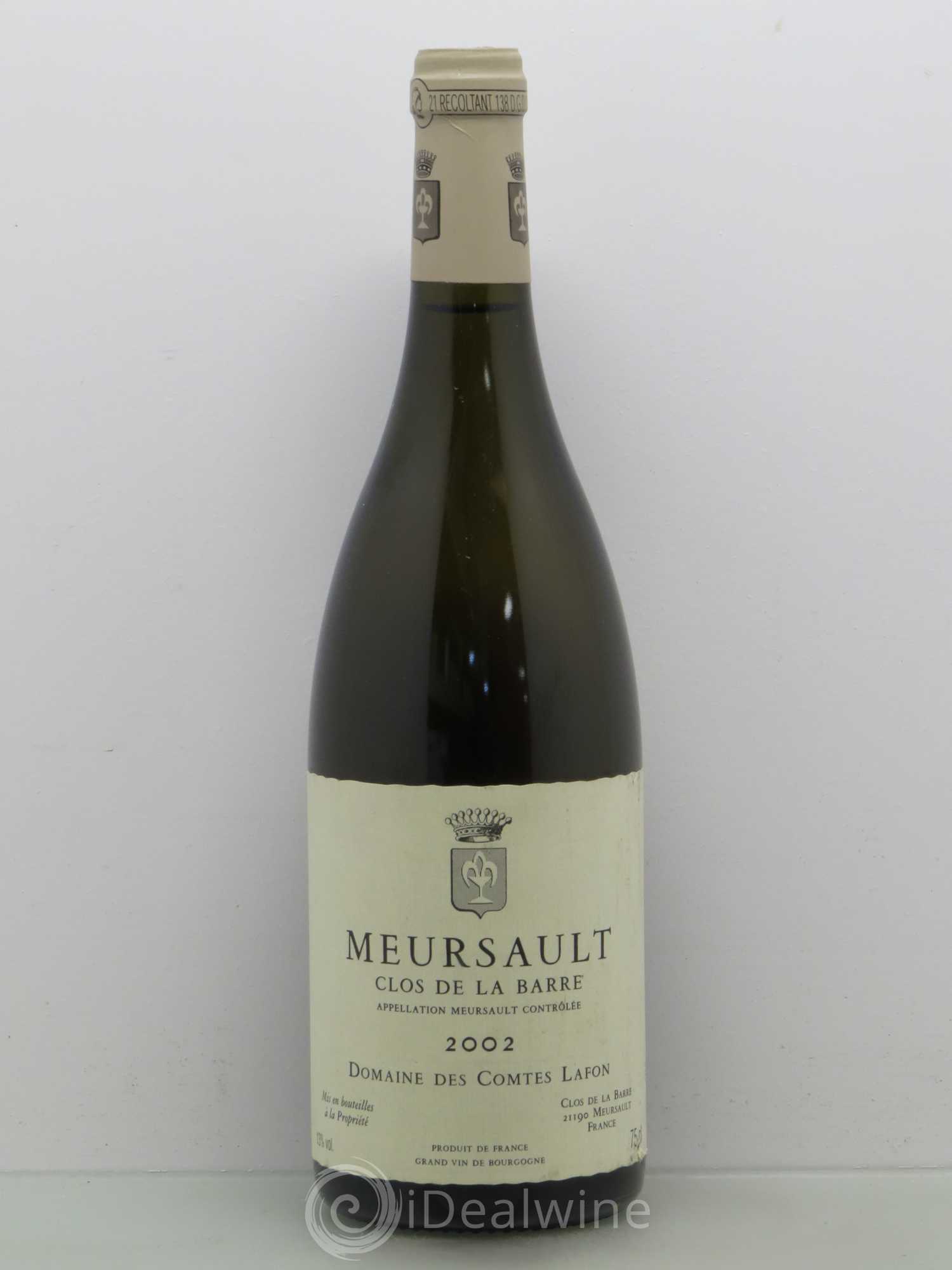 Meursault Clos de la Barre Comtes Lafon (Domaine des) 2002 - Lot de 1 bouteille - 0