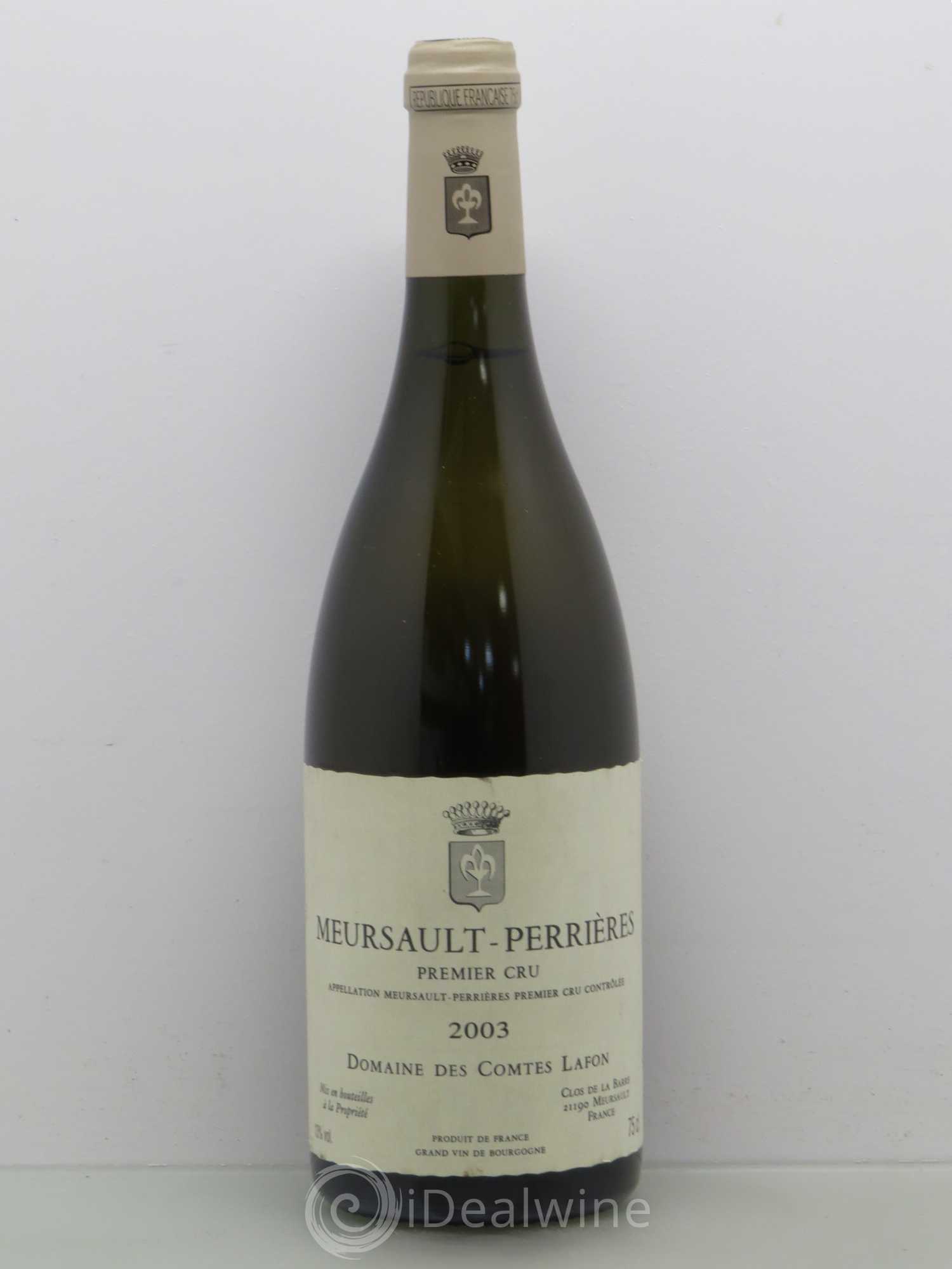 Meursault 1er Cru Perrières Comtes Lafon (Domaine des) 2003 - Posten von 1 Flasche - 0