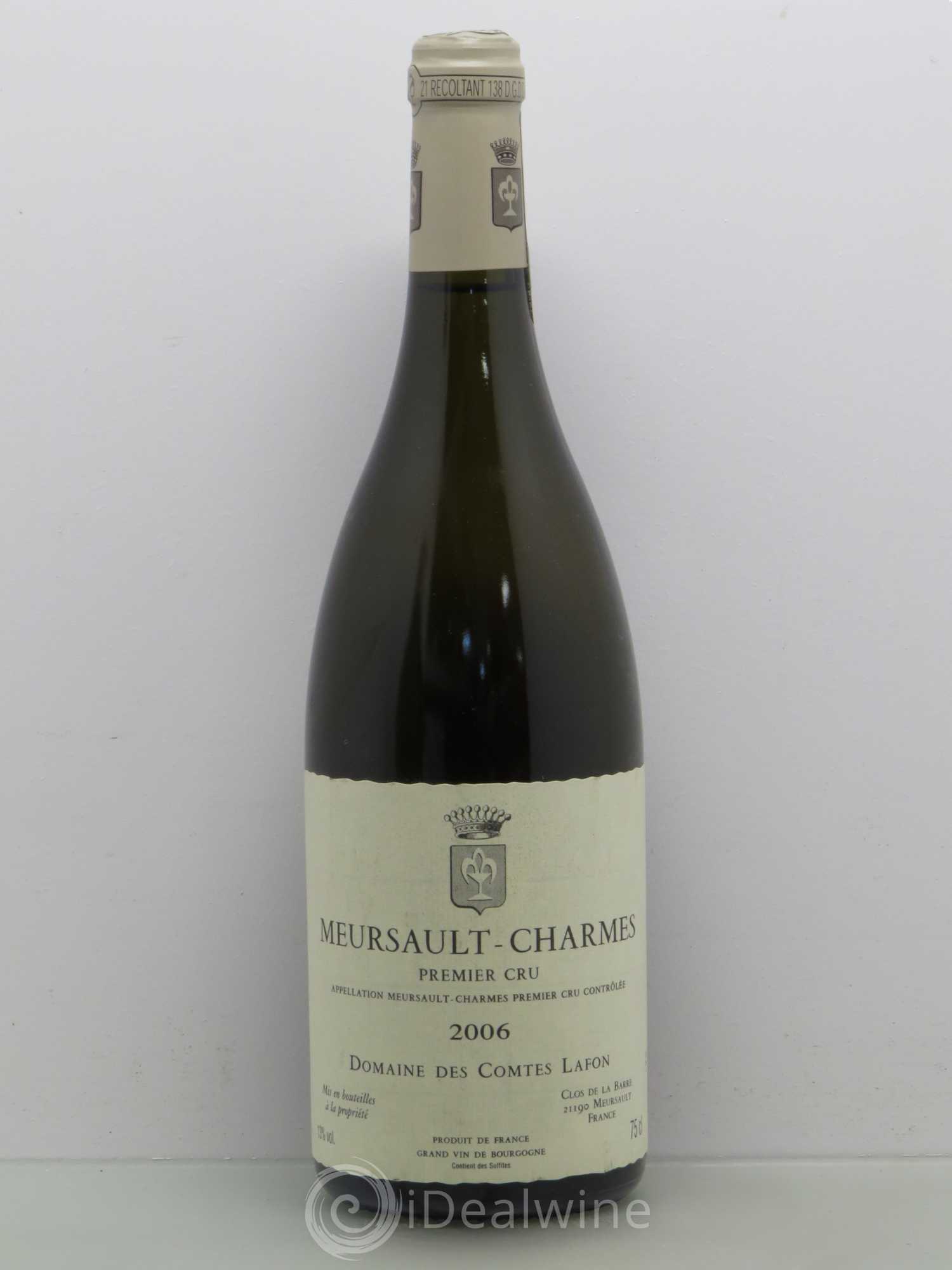 Meursault 1er Cru Charmes Comtes Lafon (Domaine des) 2006 - Lot de 1 bouteille - 0