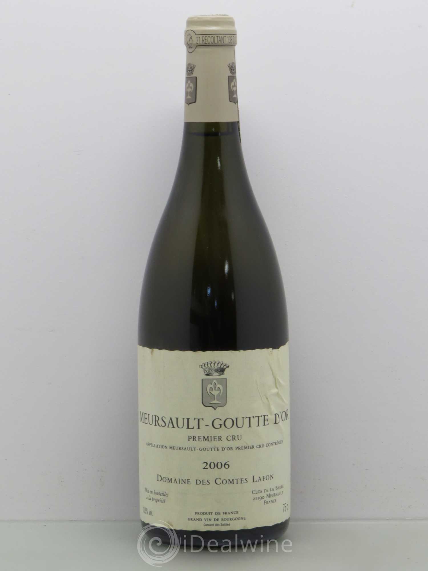 Meursault 1er Cru Goutte d'Or Comtes Lafon (Domaine des) 2006 - Lot de 1 bouteille - 0
