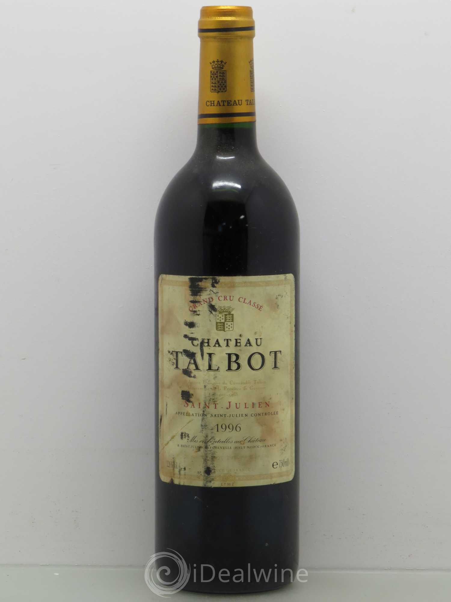Château Talbot 4ème Grand Cru Classé 1996 - Lot de 1 bouteille - 0