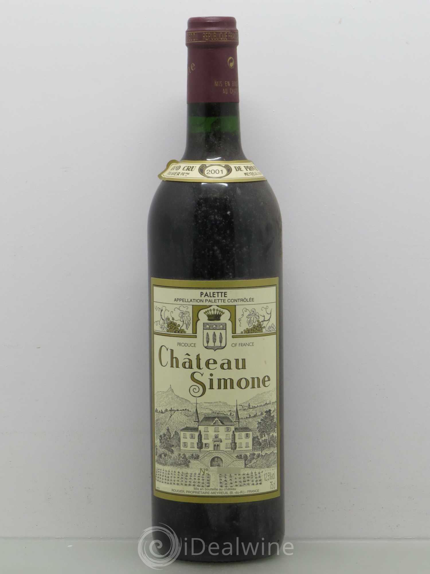 Palette Château Simone Famille Rougier 2001 - Lot de 1 bouteille - 0