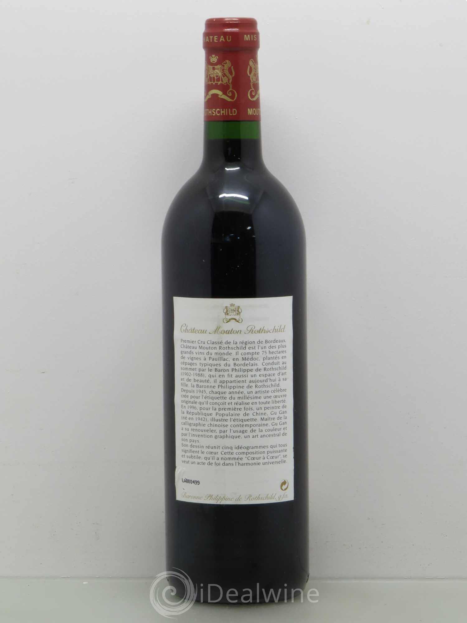Château Mouton Rothschild 1er Grand Cru Classé 1996 - Lot de 1 bouteille - 1