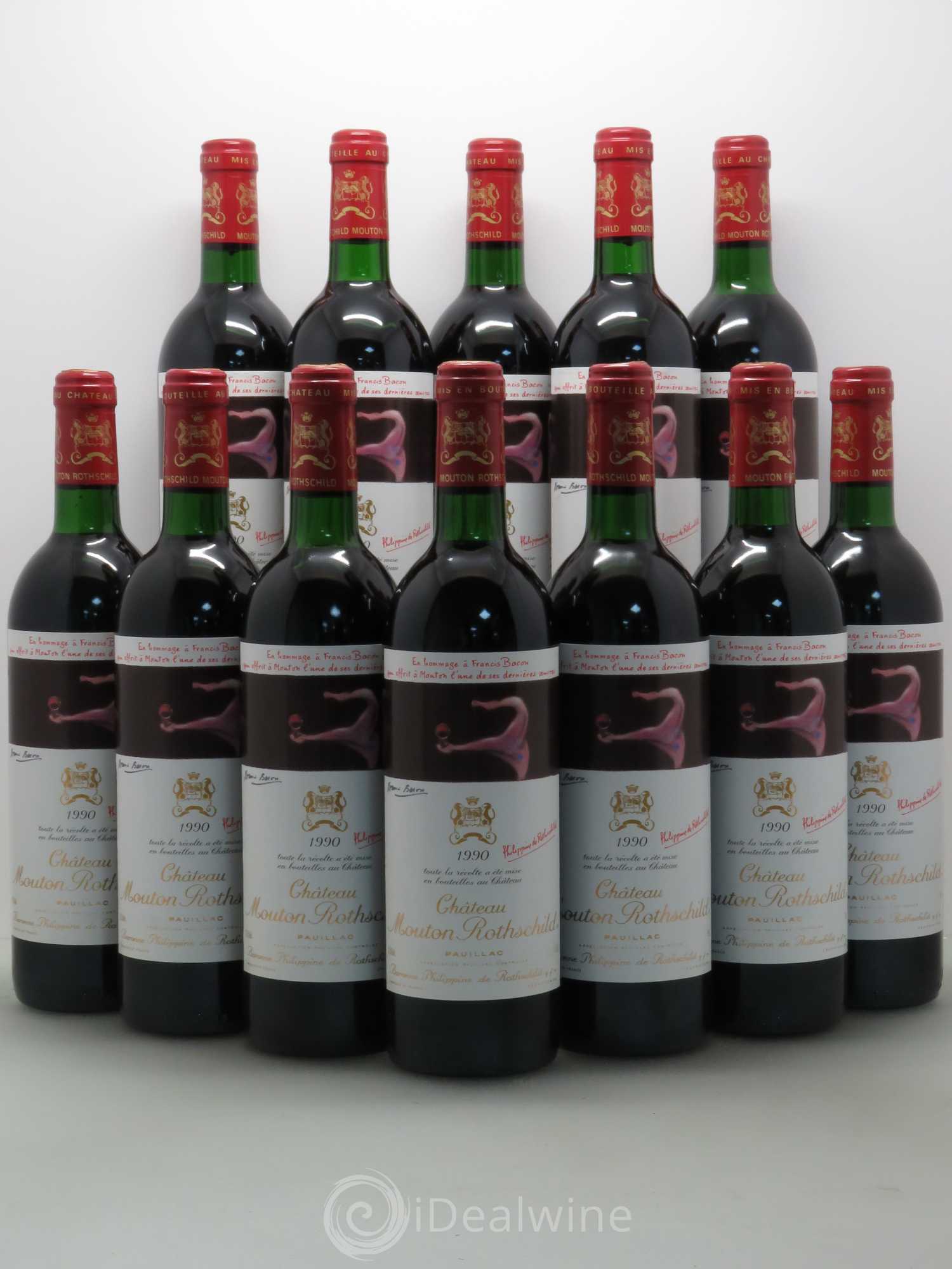 Château Mouton Rothschild 1er Grand Cru Classé 1990 - Lot de 12 bouteilles - 0