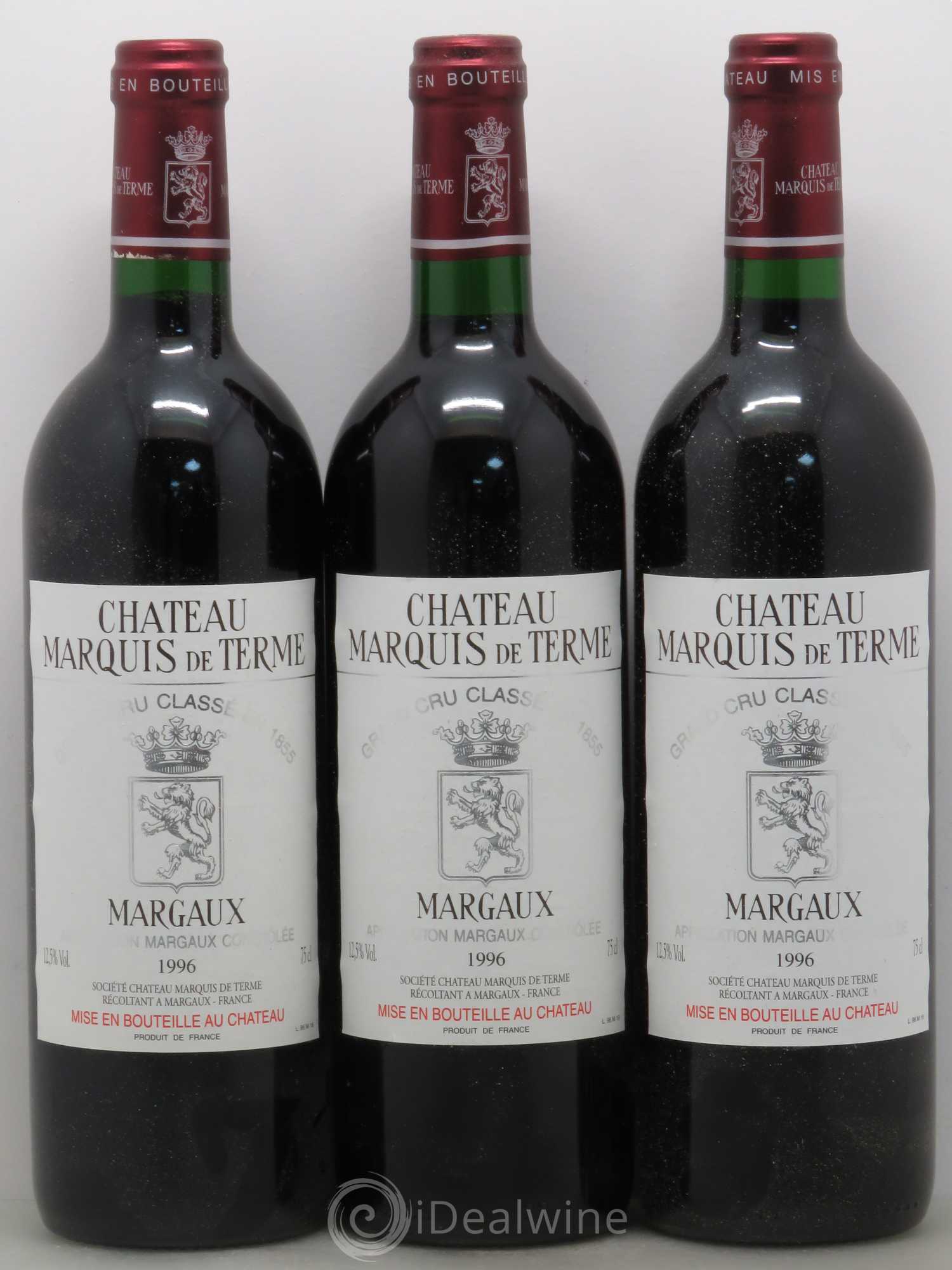 Château Marquis de Terme 4ème Grand Cru Classé 1996 - Lot de 12 bouteilles - 1