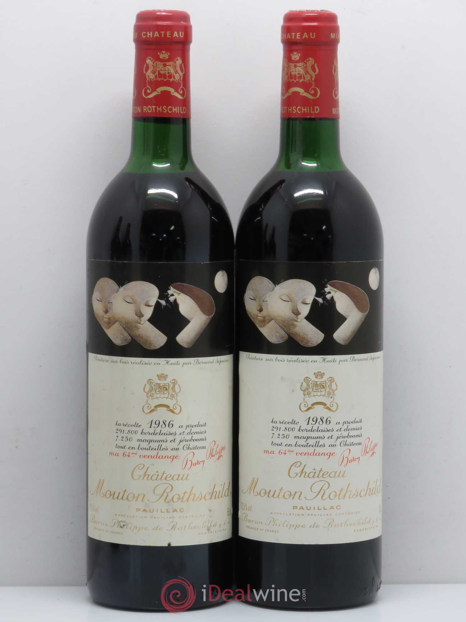 Château Mouton Rothschild 1er Grand Cru Classé 1986 - Lot de 4 bouteilles - 1
