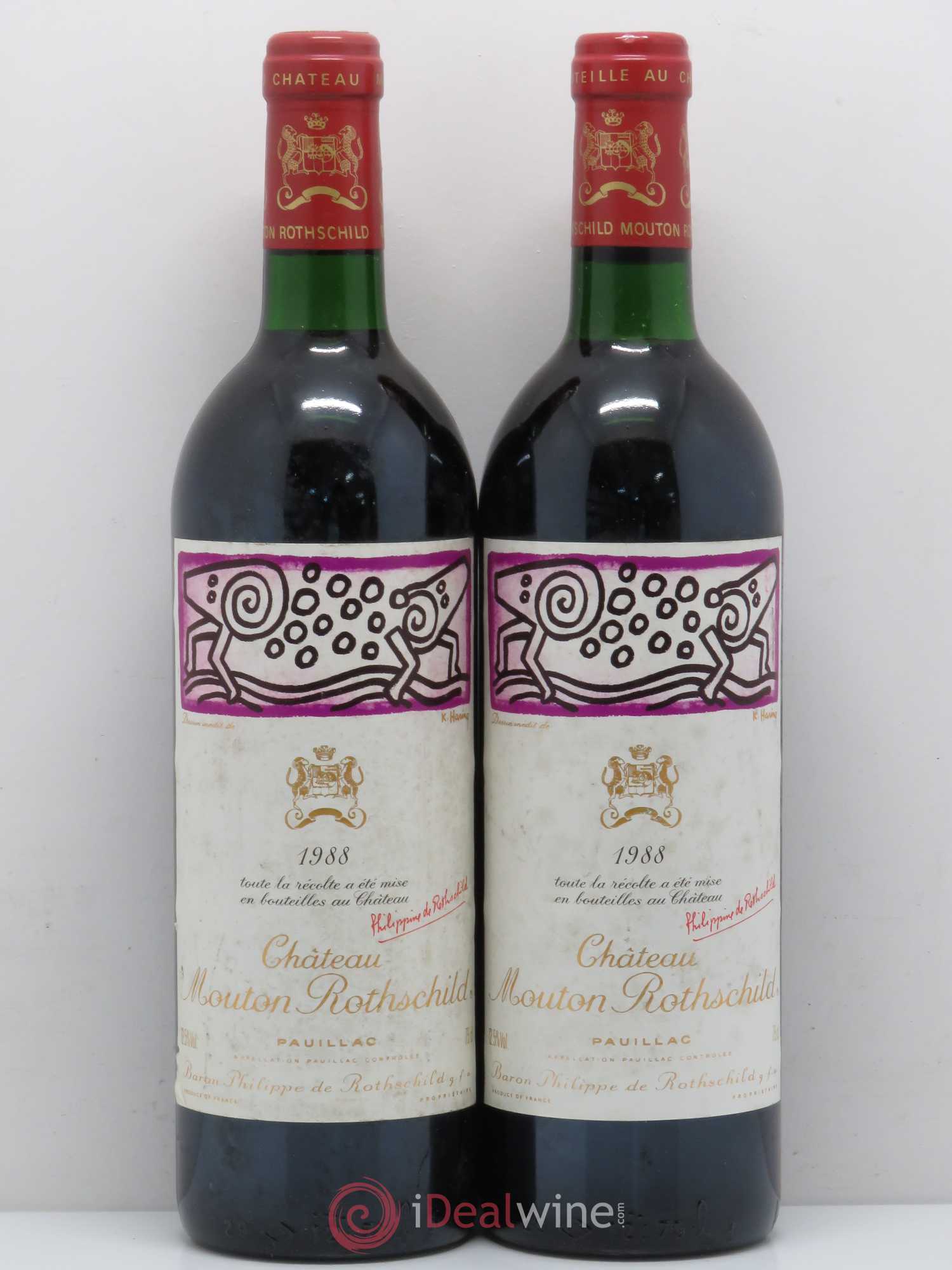 Château Mouton Rothschild 1er Grand Cru Classé 1988 - Lot de 2 bouteilles - 0