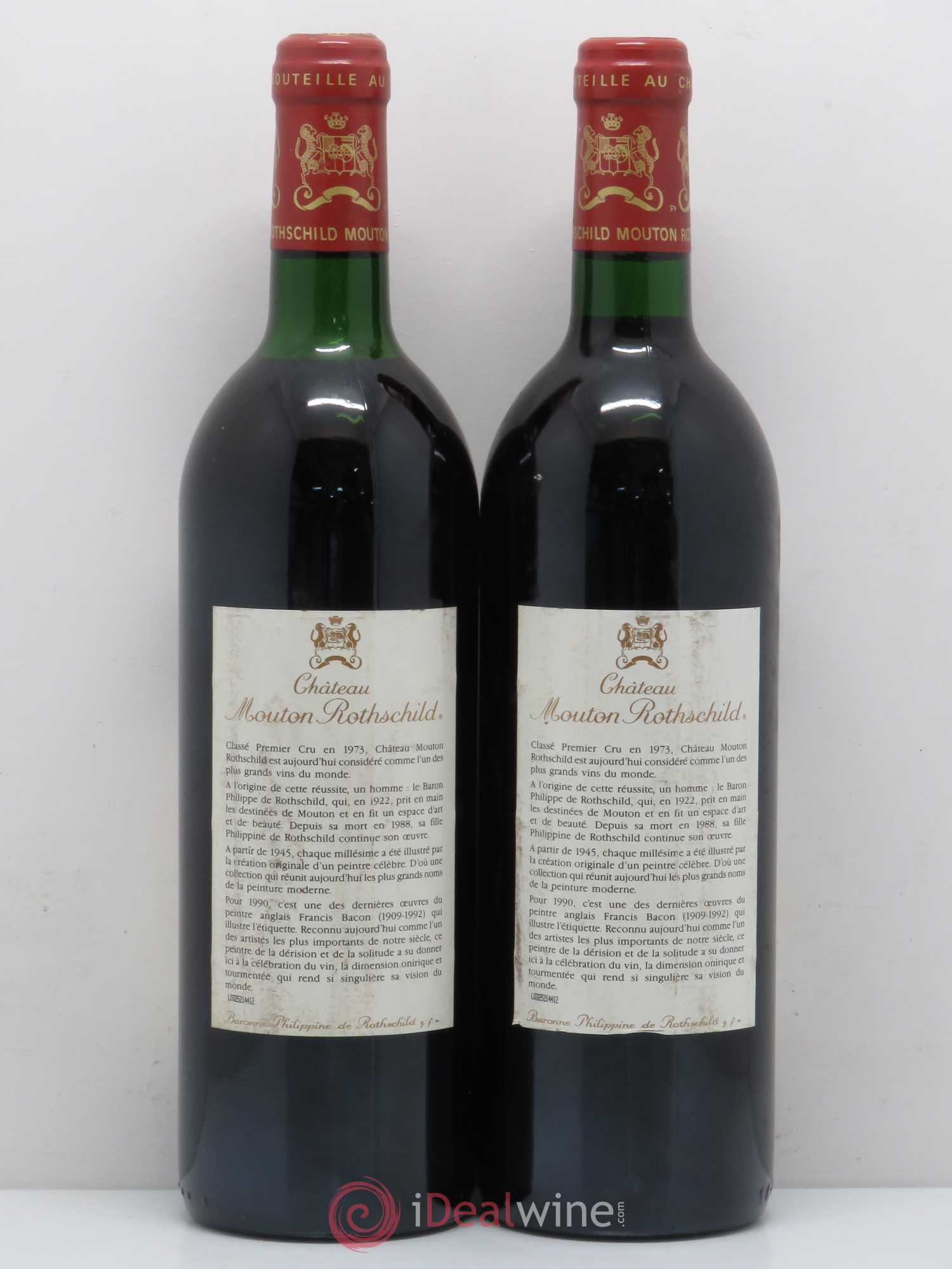 Château Mouton Rothschild 1er Grand Cru Classé 1990 - Lot de 2 bouteilles - 1
