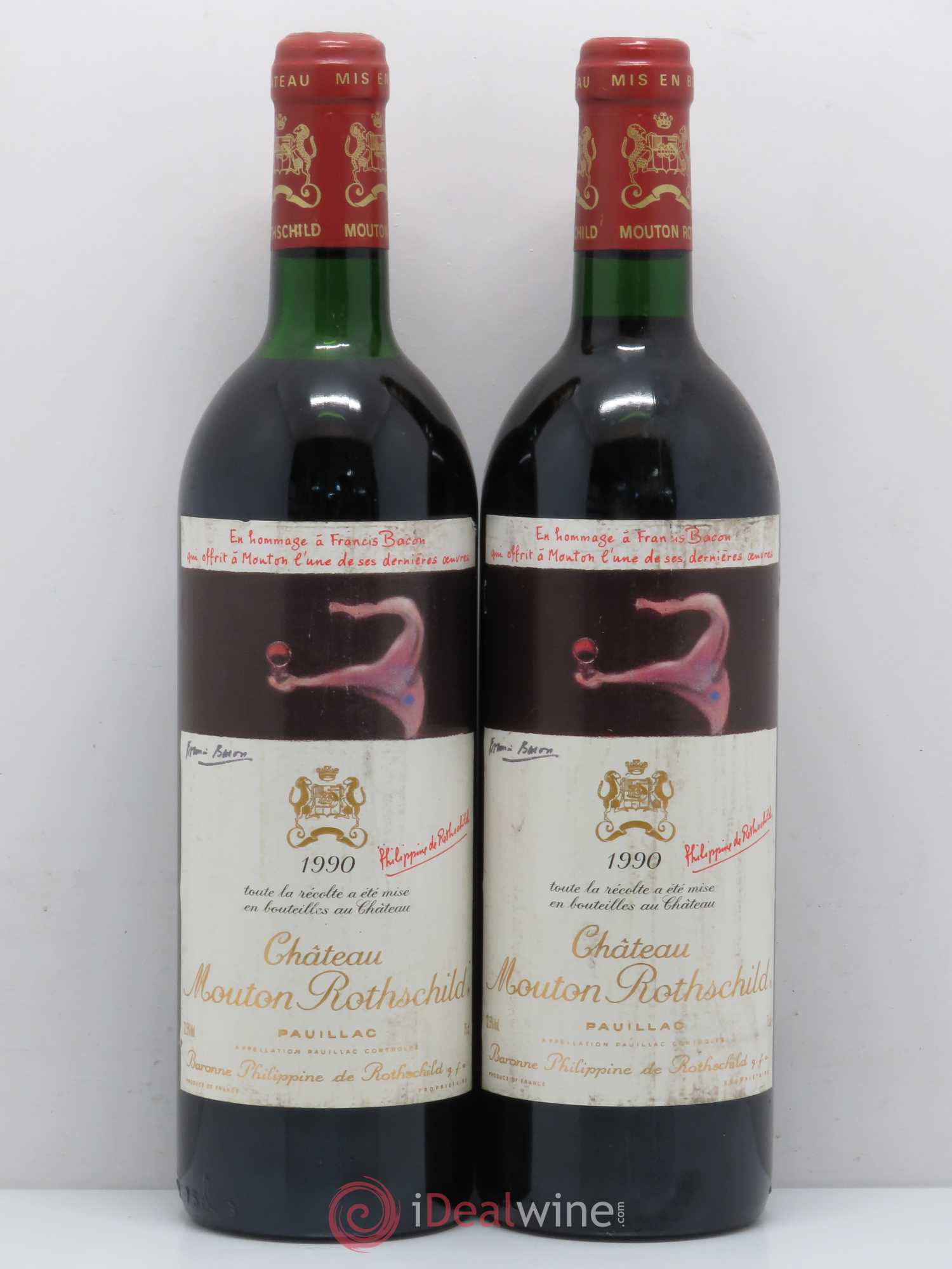 Château Mouton Rothschild 1er Grand Cru Classé 1990 - Lot de 2 bouteilles - 0