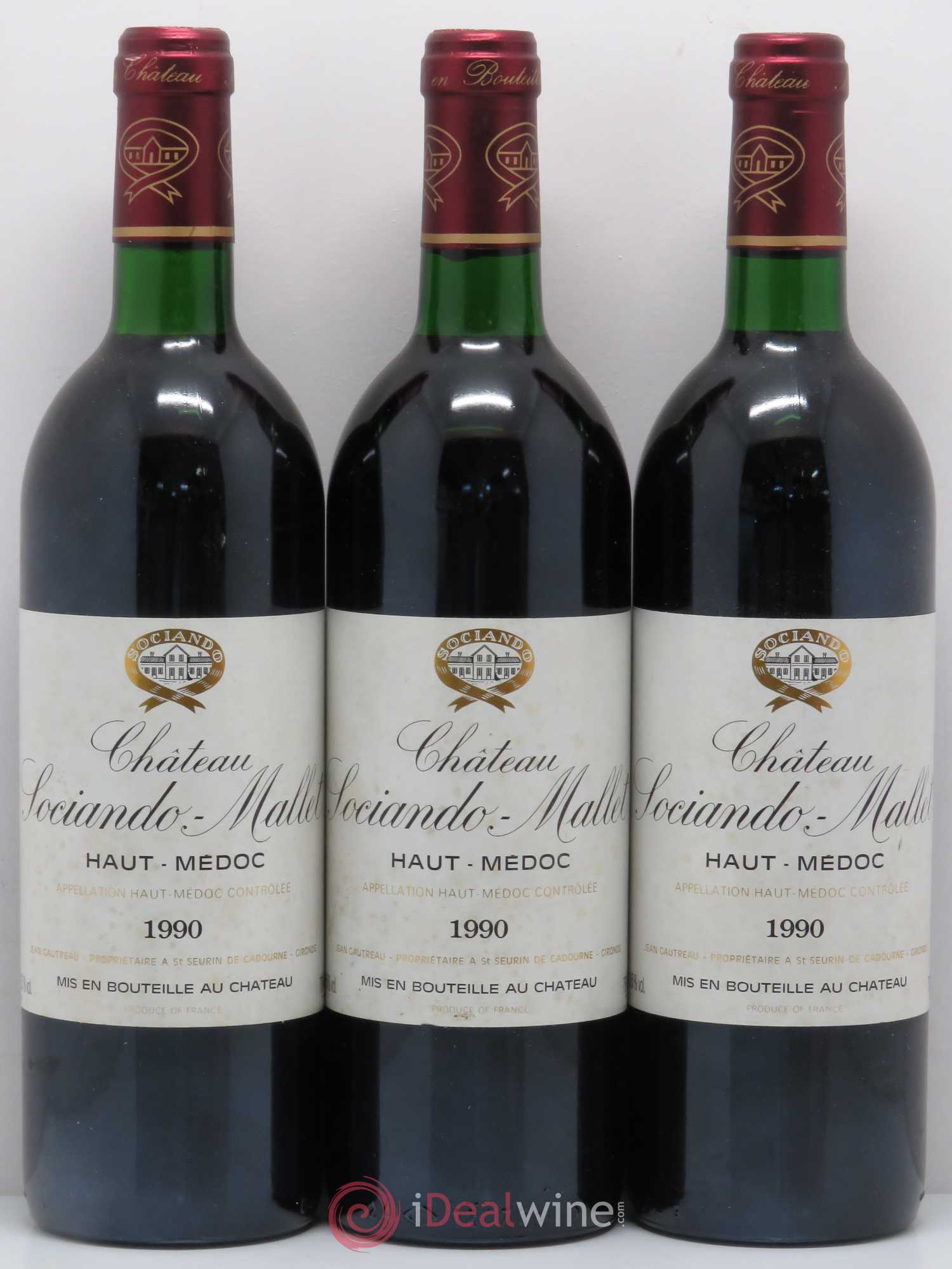 Château Sociando Mallet 1990 - Lot de 6 bouteilles - 2