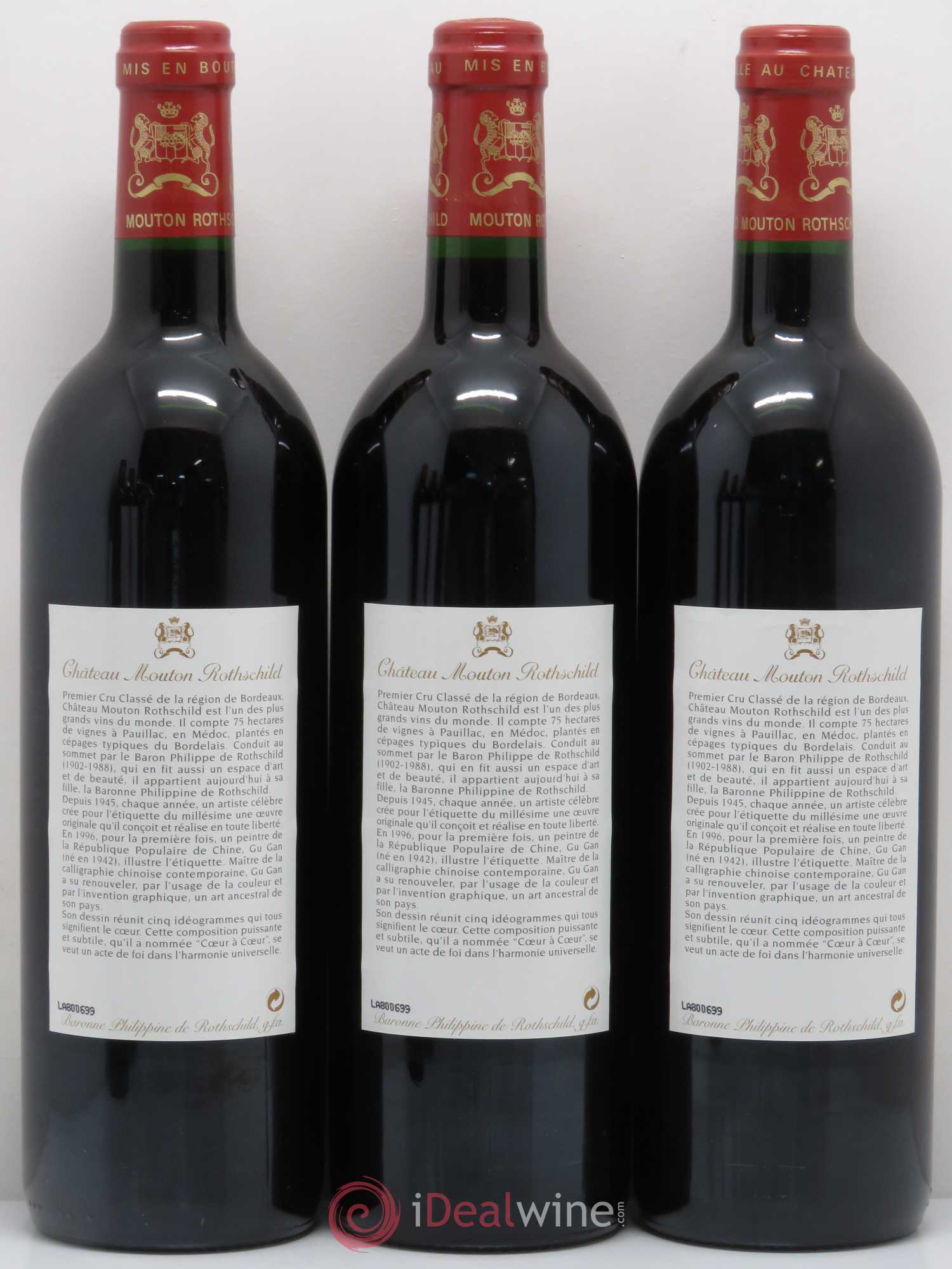 Château Mouton Rothschild 1er Grand Cru Classé 1996 - Lot de 6 bouteilles - 2