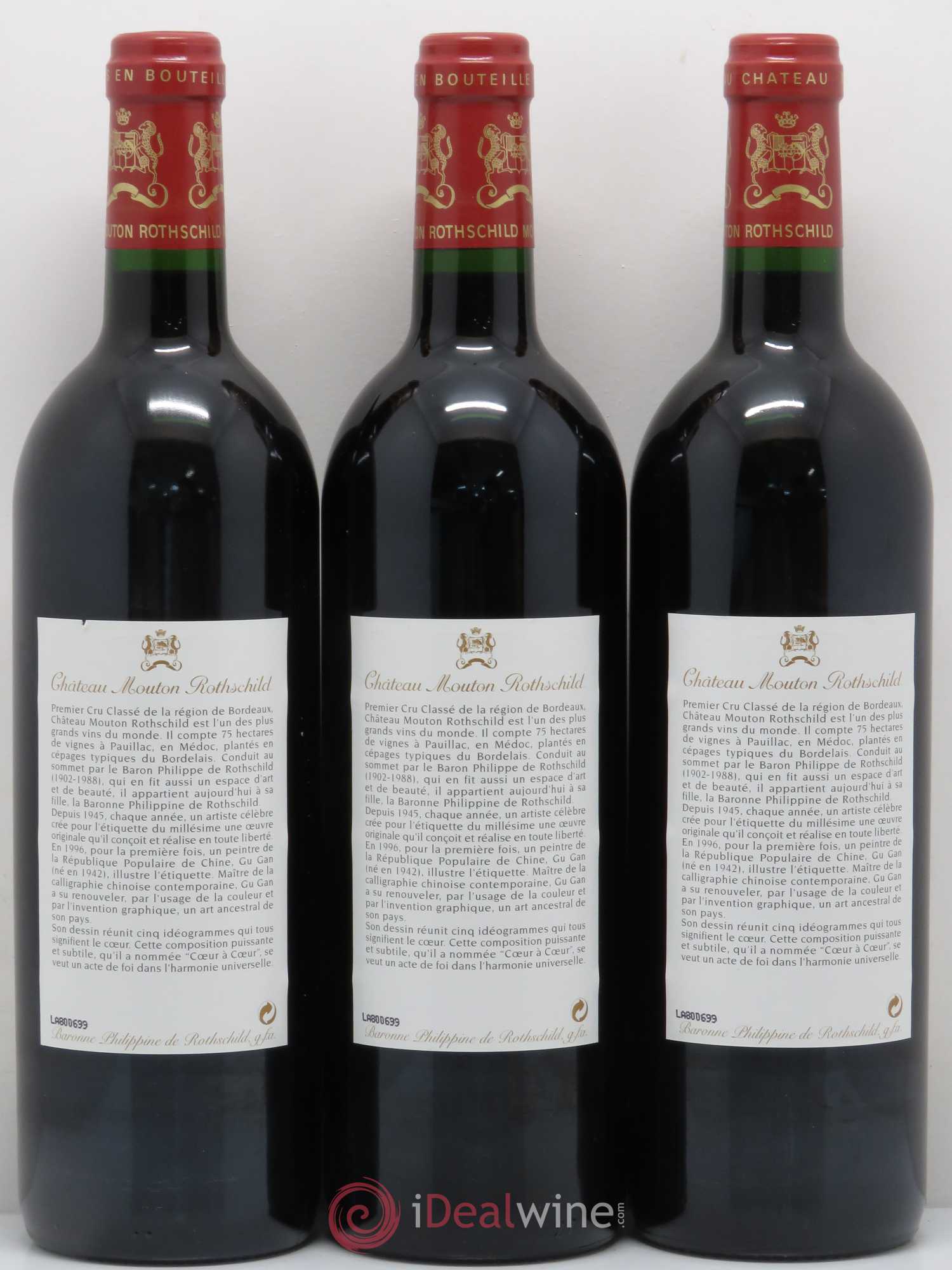 Château Mouton Rothschild 1er Grand Cru Classé 1996 - Lot de 6 bouteilles - 4