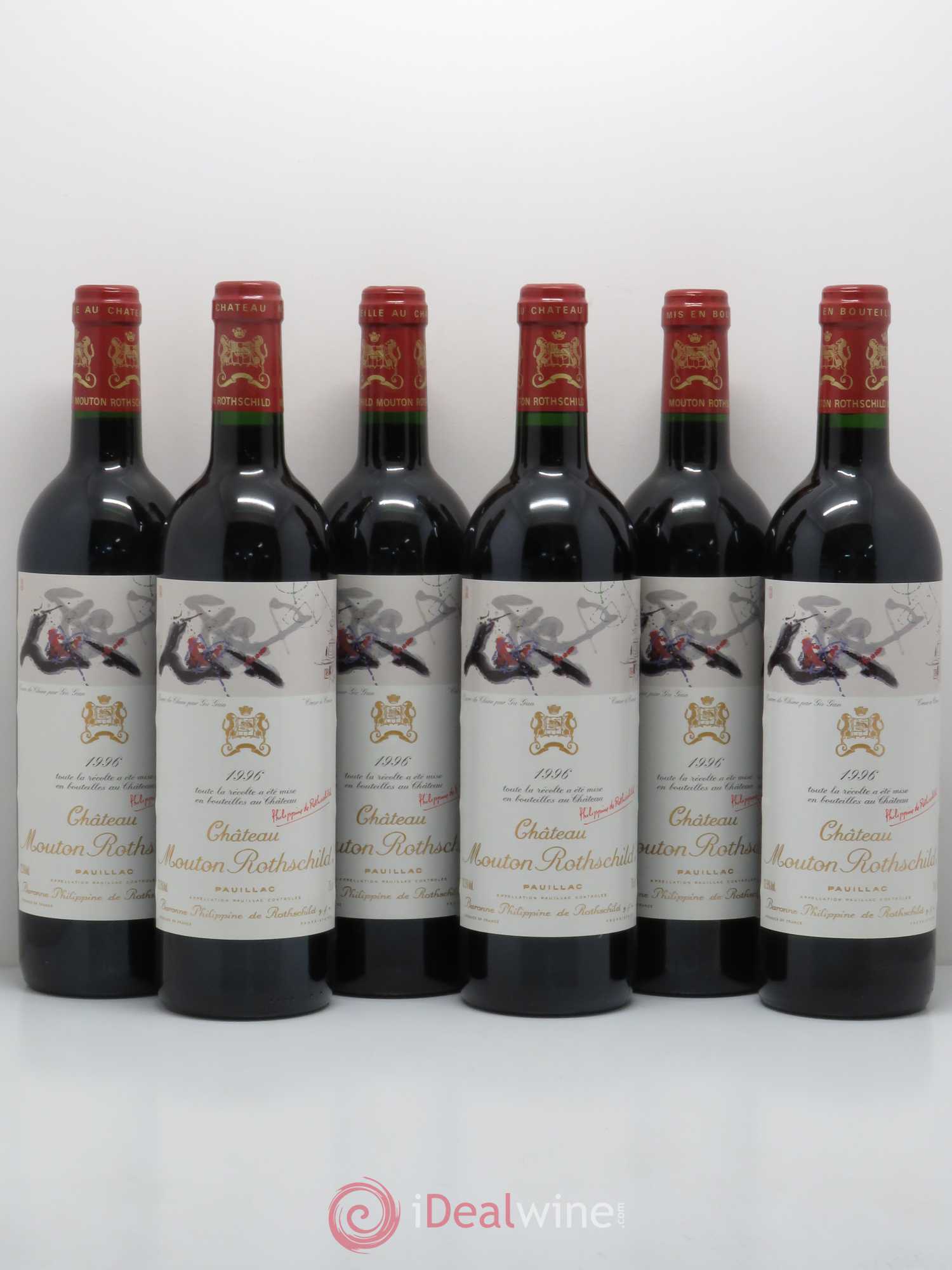 Château Mouton Rothschild 1er Grand Cru Classé 1996 - Lot de 6 bouteilles - 0