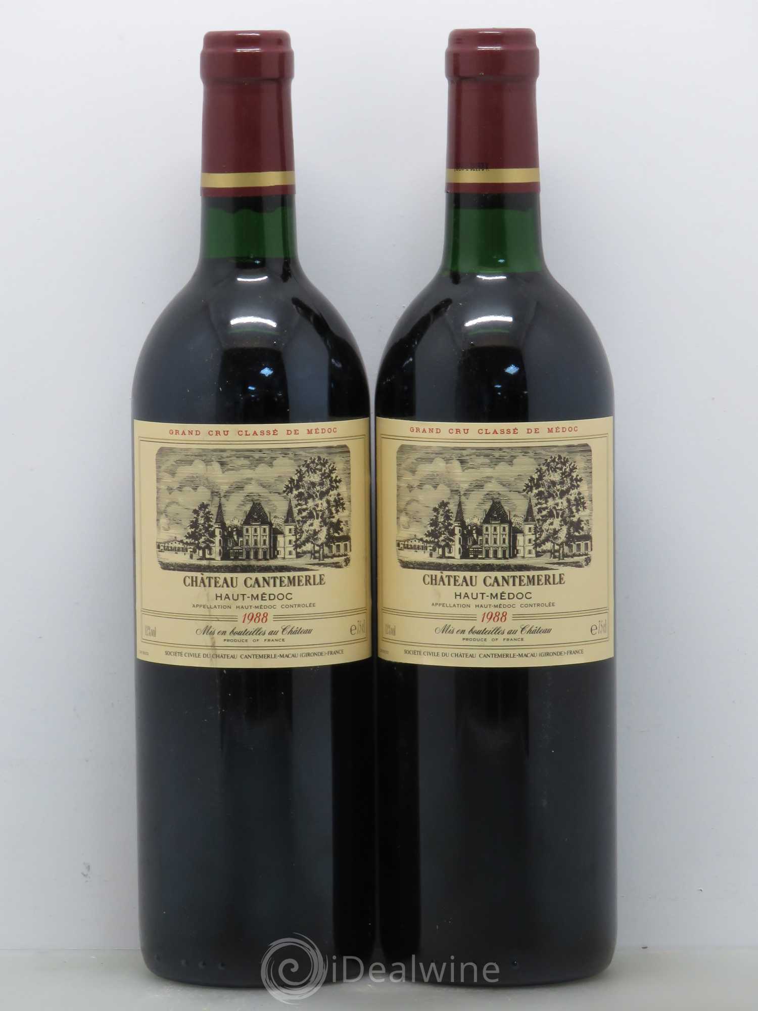 Château Cantemerle 5ème Grand Cru Classé 1988 - Lotto di 2 bottiglie - 0