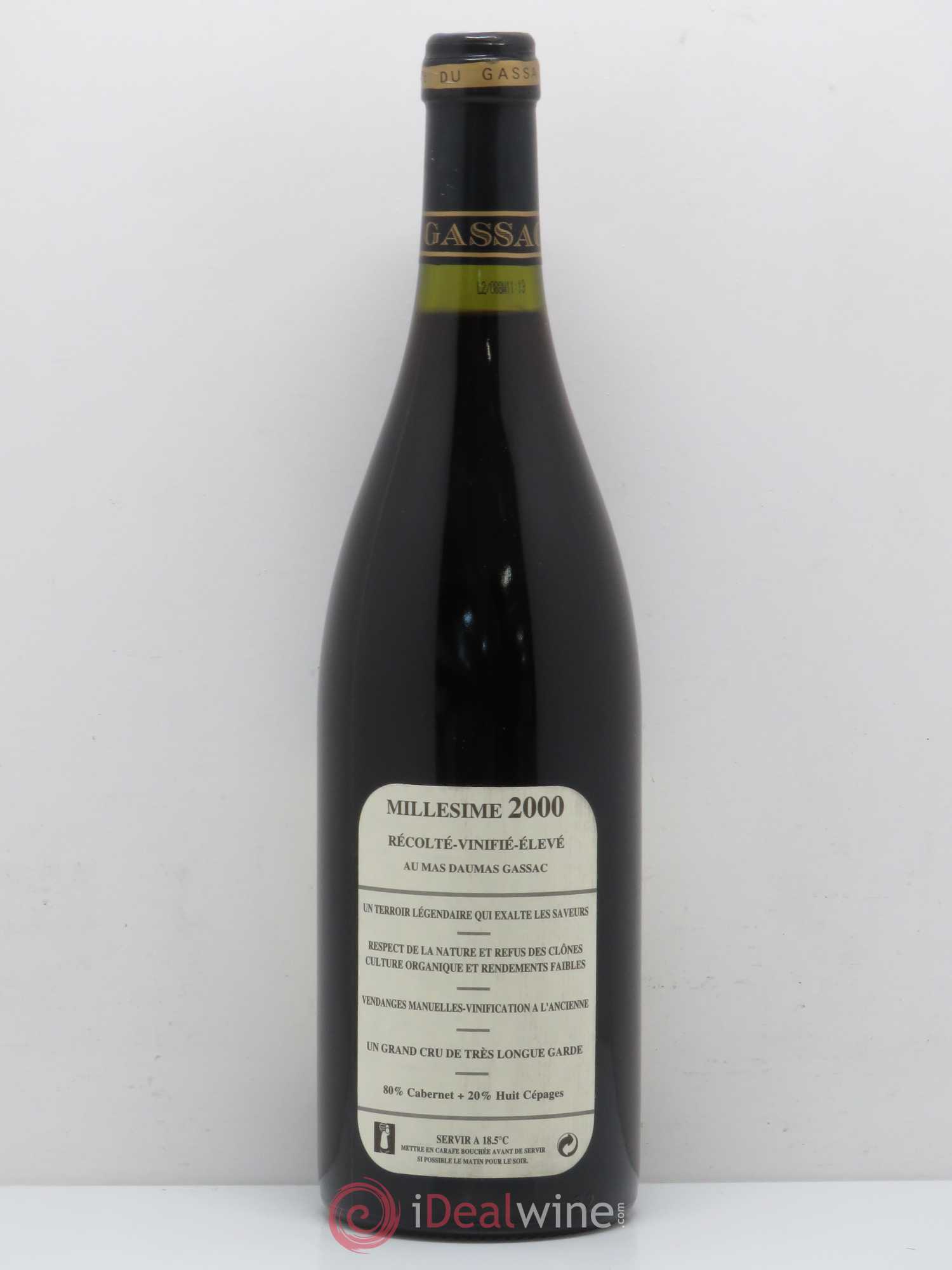 Saint-Guilhem-le-Désert - Cité d'Aniane Mas Daumas Gassac Famille Guibert de La Vaissière 2000 - Lot de 1 bouteille - 1