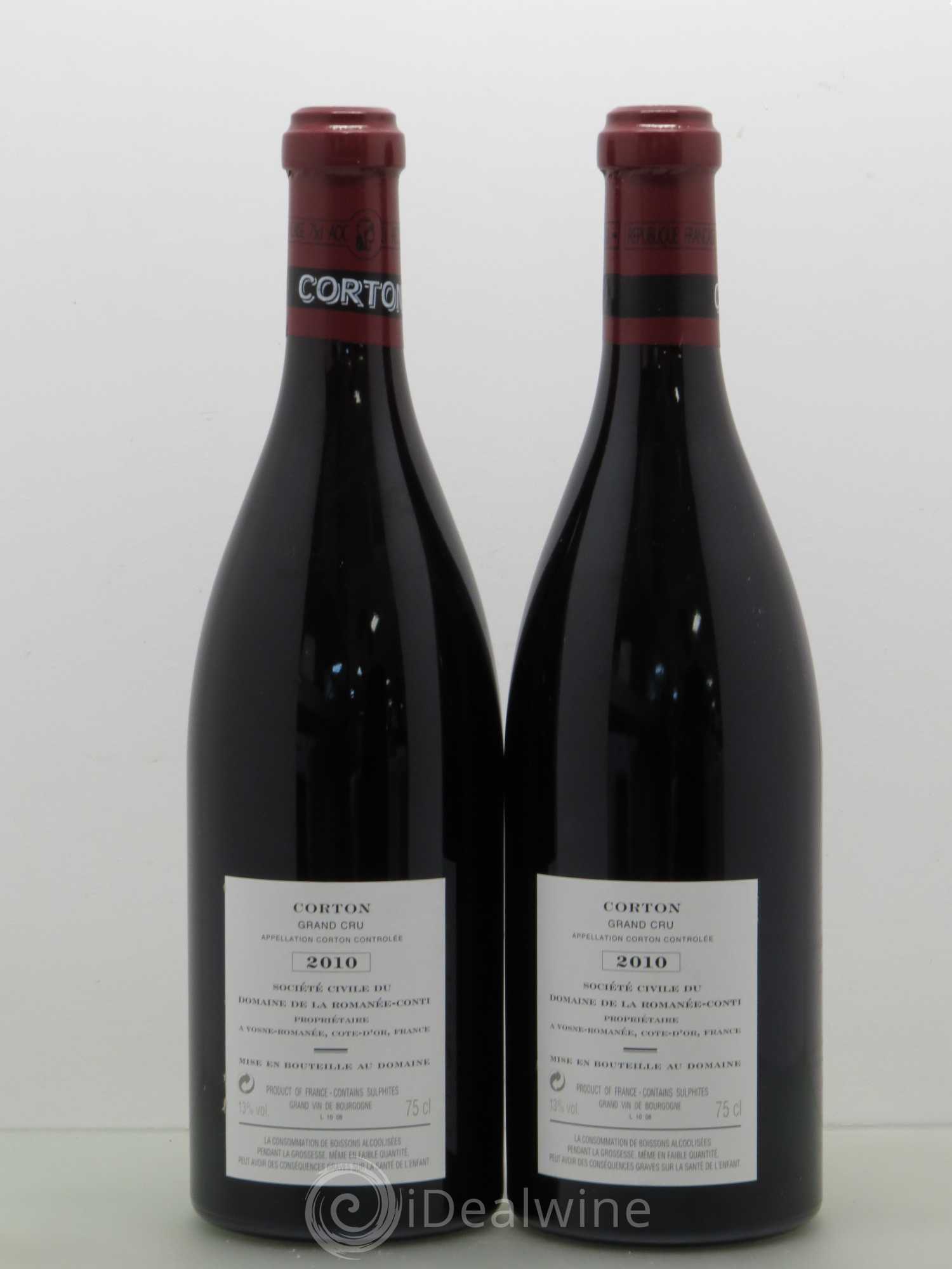 Assortiment 2010 du Domaine de la Romanée-Conti Domaine de la Romanée-Conti (1 Romanée Conti, 2 La Tâche, 2 Richebourg, 3 Romanée Saint-Vivant, 2 Echézeaux, 2 Corton) 2010 - Lotto di 12 bottiglie - 15