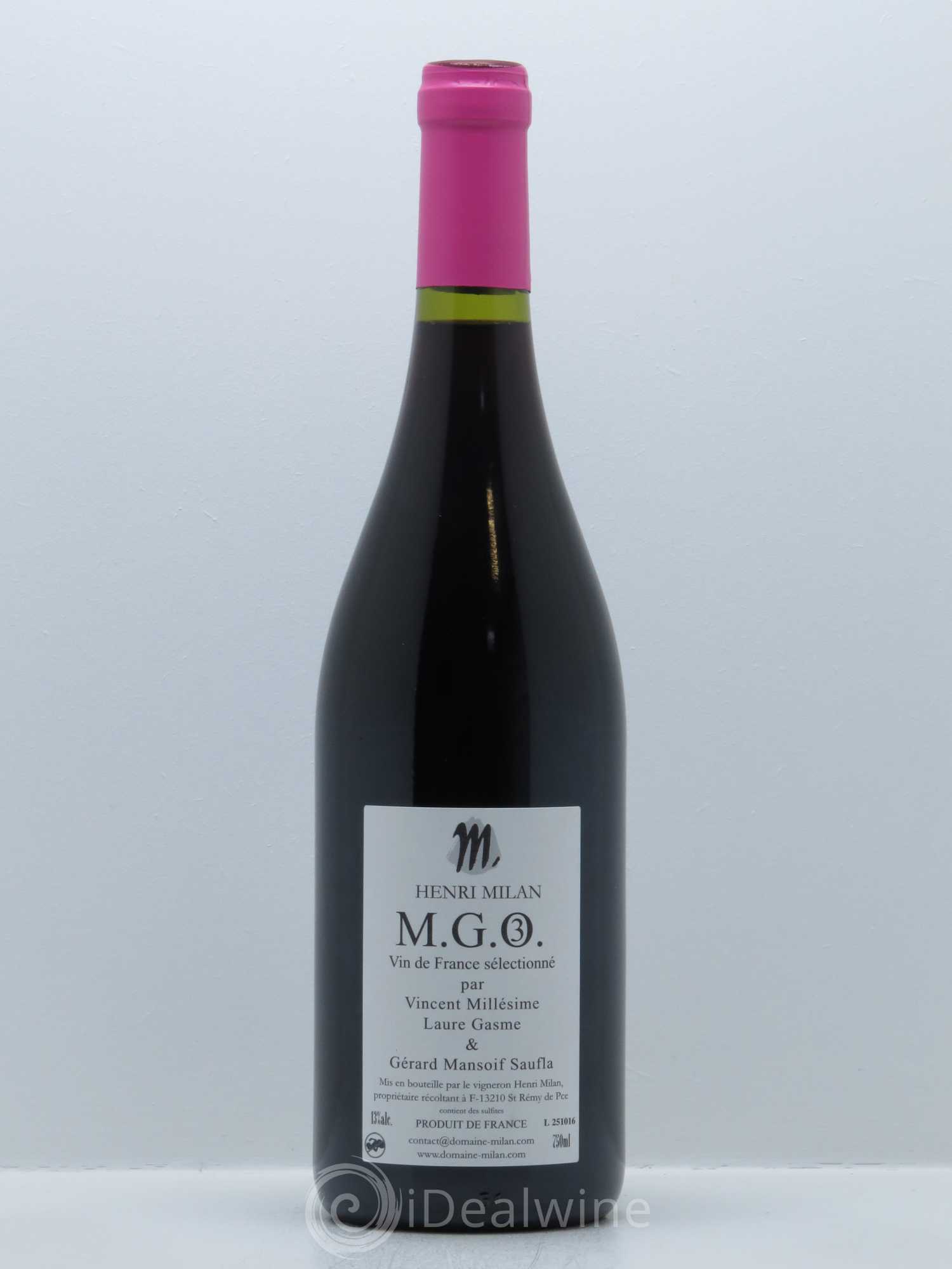 Vin de Table de France M.G.O. Henri Milan - Lot de 1 bouteille - 1