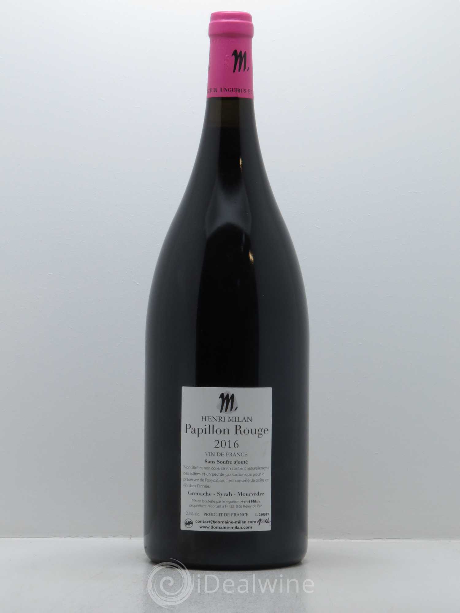 Vin de France Papillon Sans Soufre Henri Milan 2016 - Lot de 1 magnum - 1